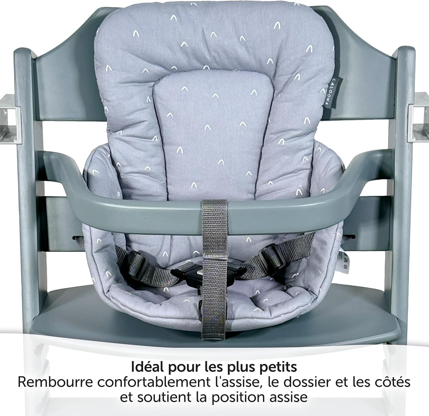 Thumbnail 1 de LaLoona réducteur pour chaise haute bébé Bebeconfort Timba (coussin d’assise moelleux) gris certifié OEKO-TEX