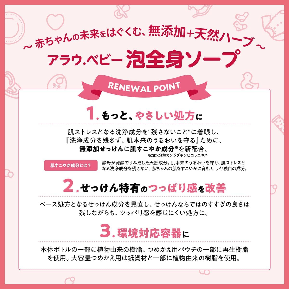 Detalle de arau.(アラウ)ベビー 泡全身ソープ 詰替 1500mL(750mL×2個)
