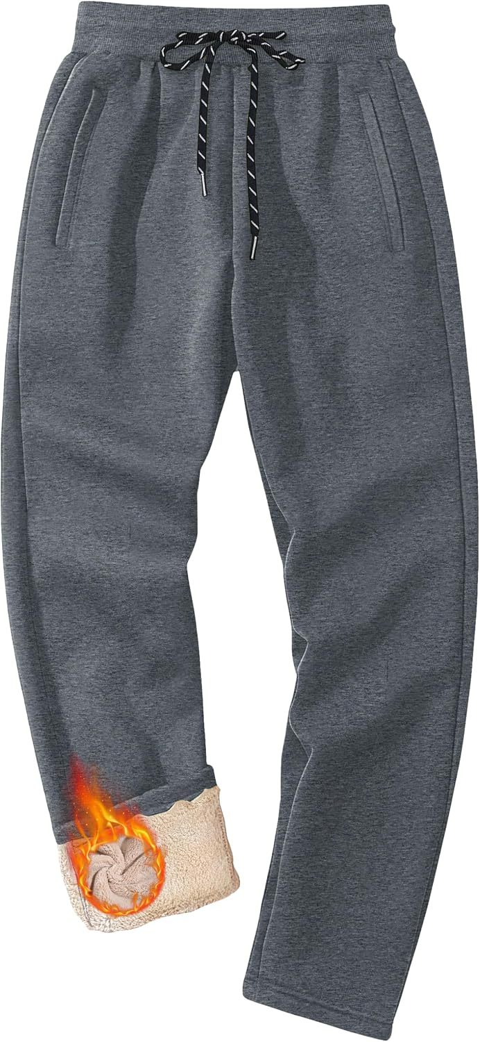 Detalle de MAGCOMSEN Sherpa-Lined Sweatpants, Heavyweight Fleece, 3 Pockets