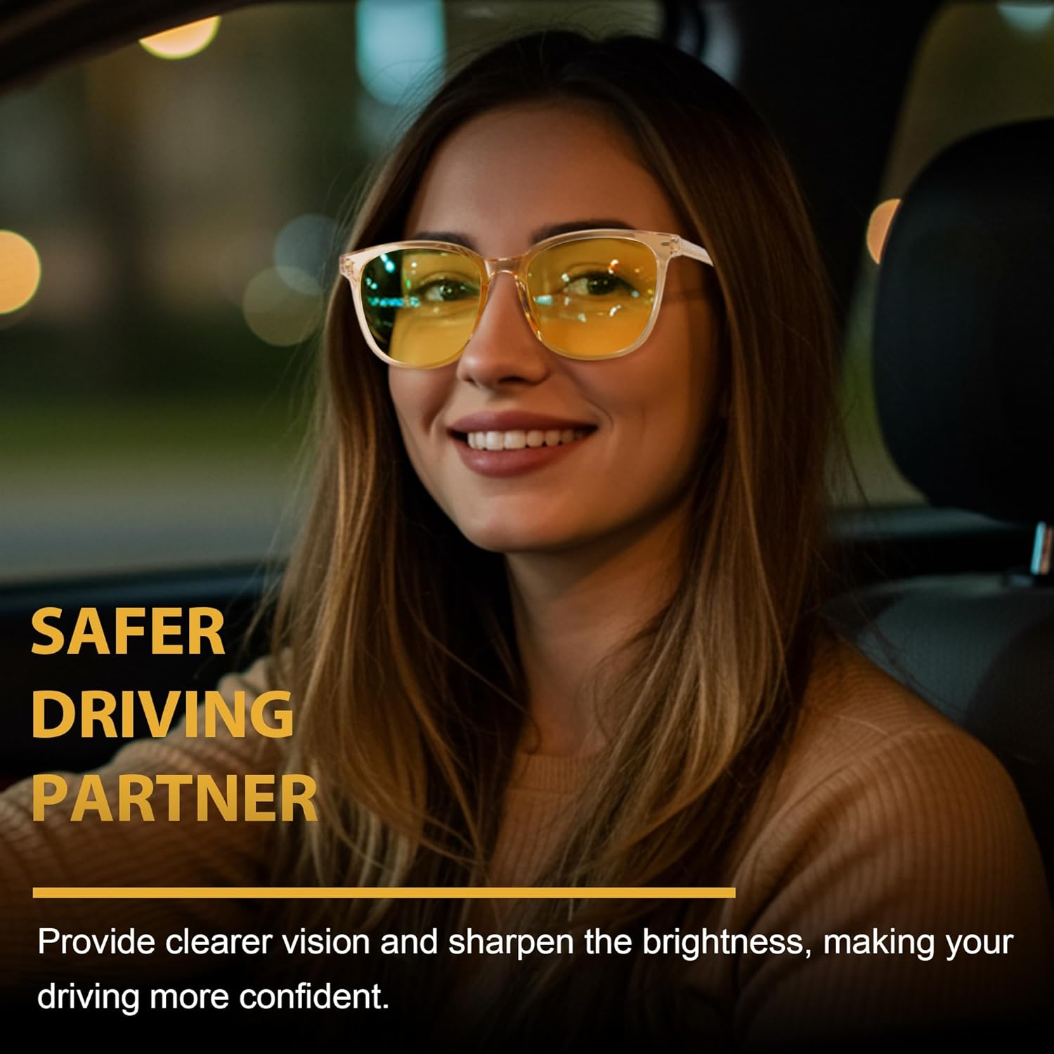 Thumbnail 1 de LVIOE Women’s Night Driving Glasses with Polarised Yellow Lenses
