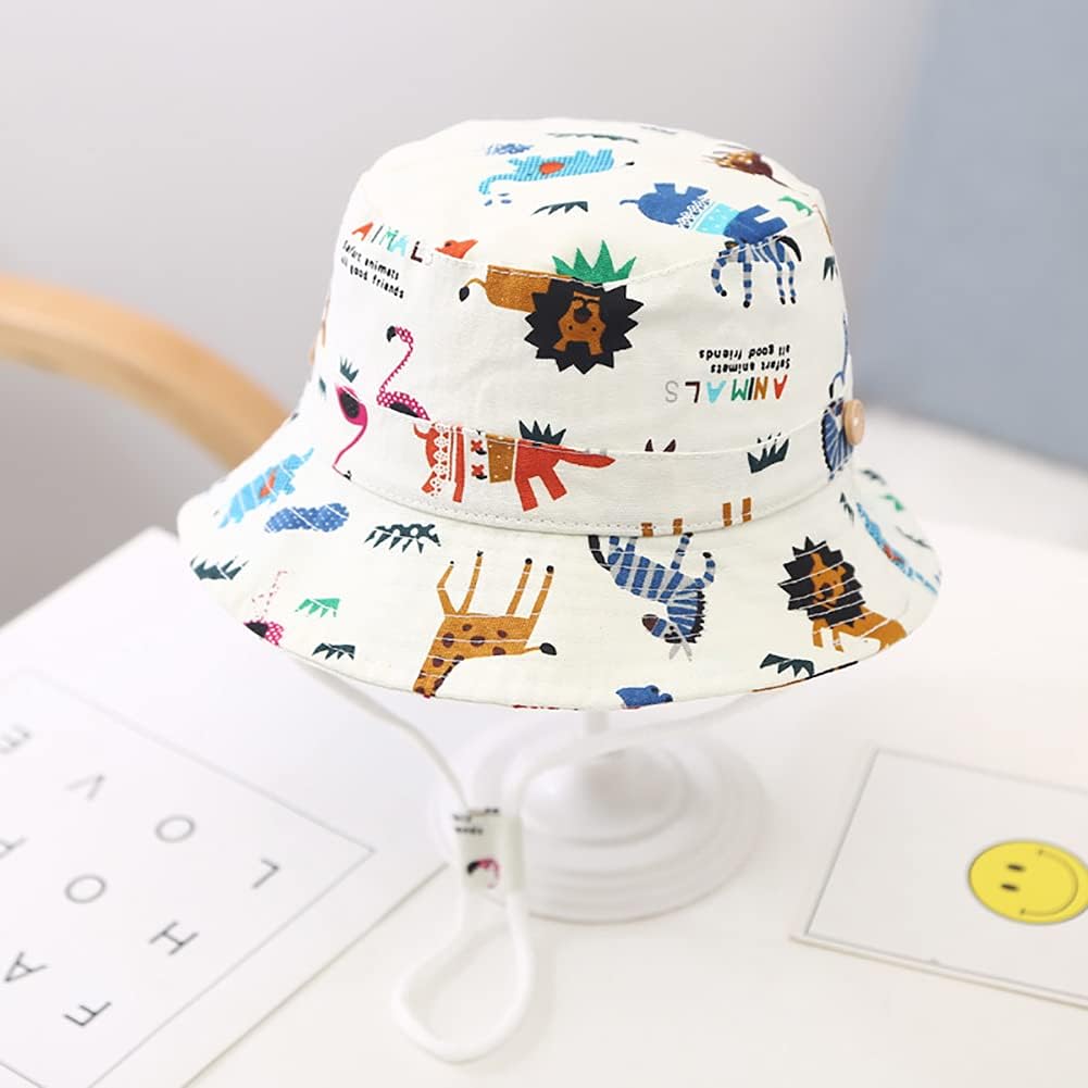Detalle 2 de Malaxlx Baby Toddler Kids Bucket Sun Hat with Cute Print — wide brim UPF protection