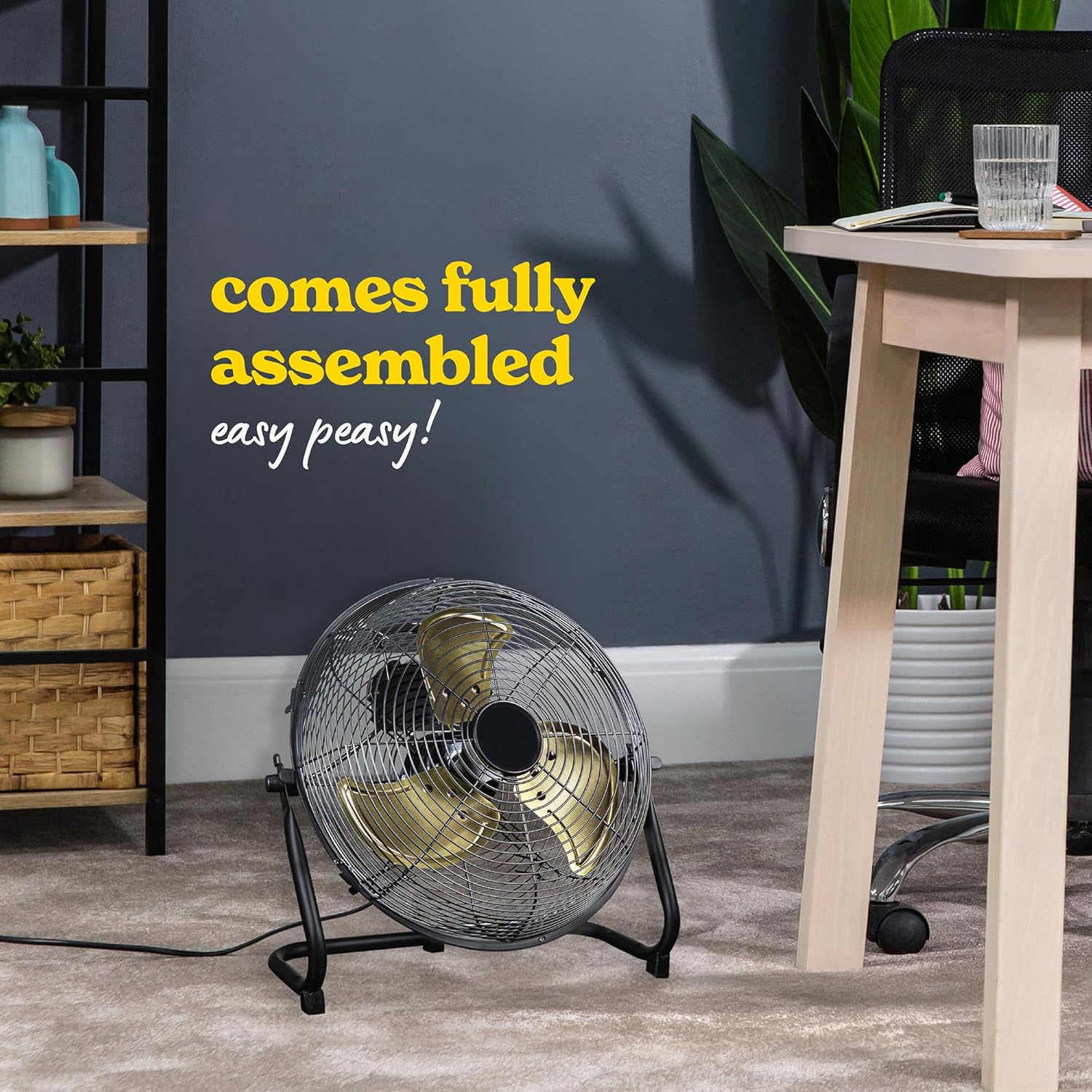 Thumbnail 6 de Russell Hobbs RHGF1221BG 12" High Velocity Floor Fan in Brushed Gold (3 speed settings, tilt)