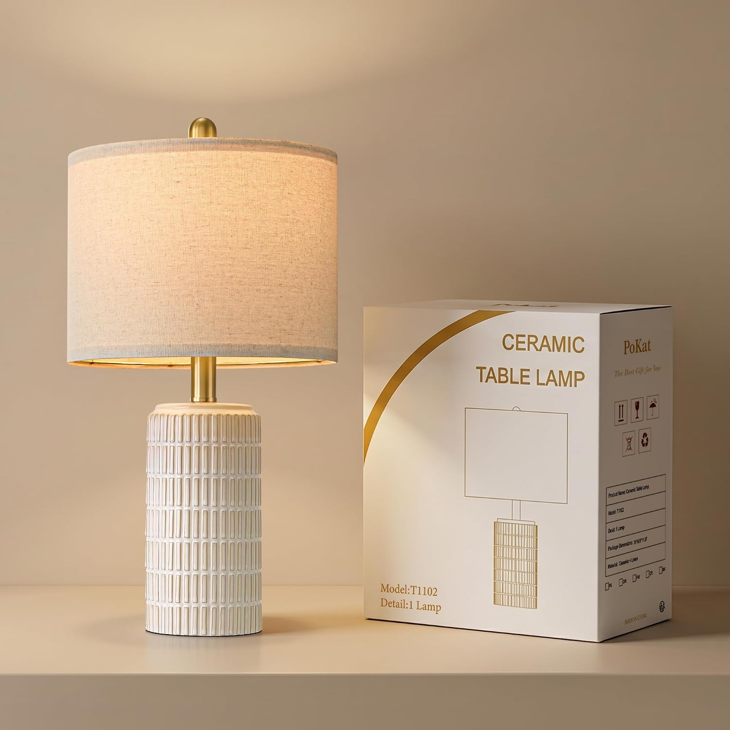 Thumbnail 6 de PoKat Ceramic Table Lamp, 21-inch