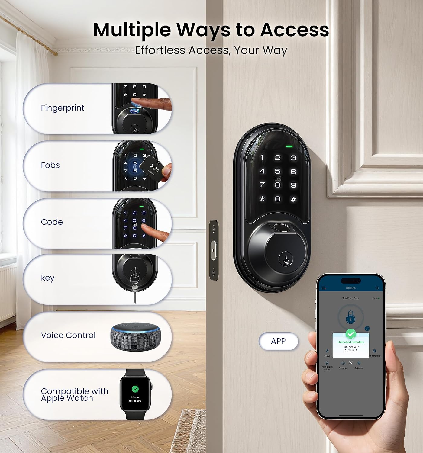 Detalle de Veise fingerprint smart deadbolt RZ07