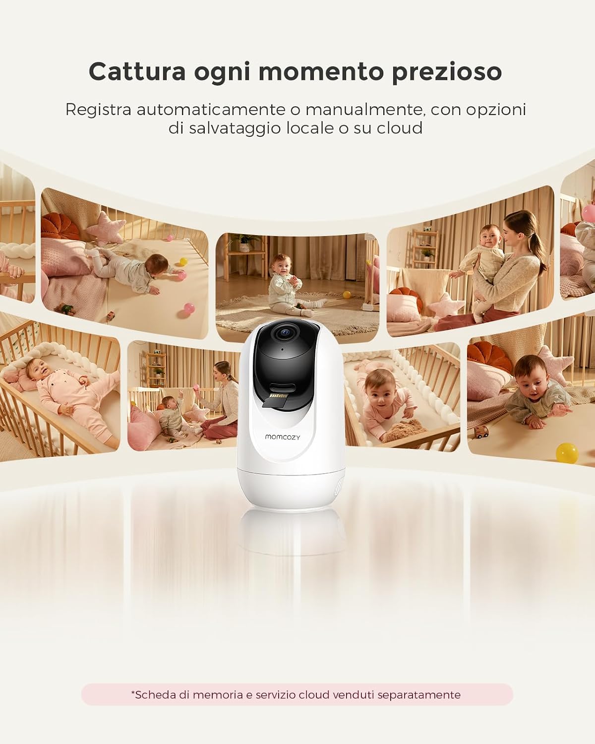 Detalle de Momcozy BM04: Monitoraggio video e audio per bambini con schermo da 5'' e connessione Smart WiFi