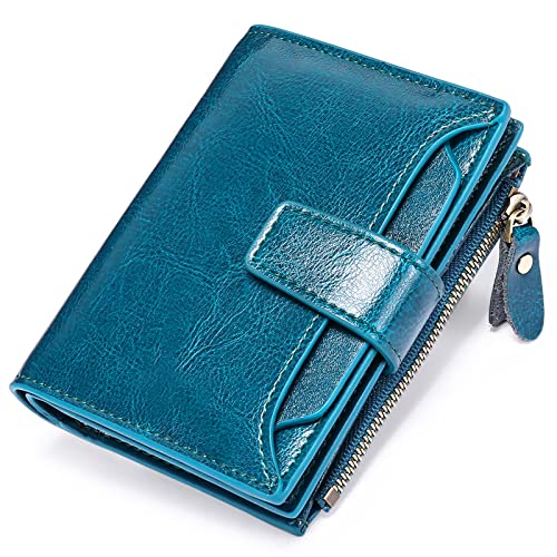 Detalle de SENDEFN Portafoglio Donna in Pelle Vera: piccolo, sicuro e con 14 slots RFID