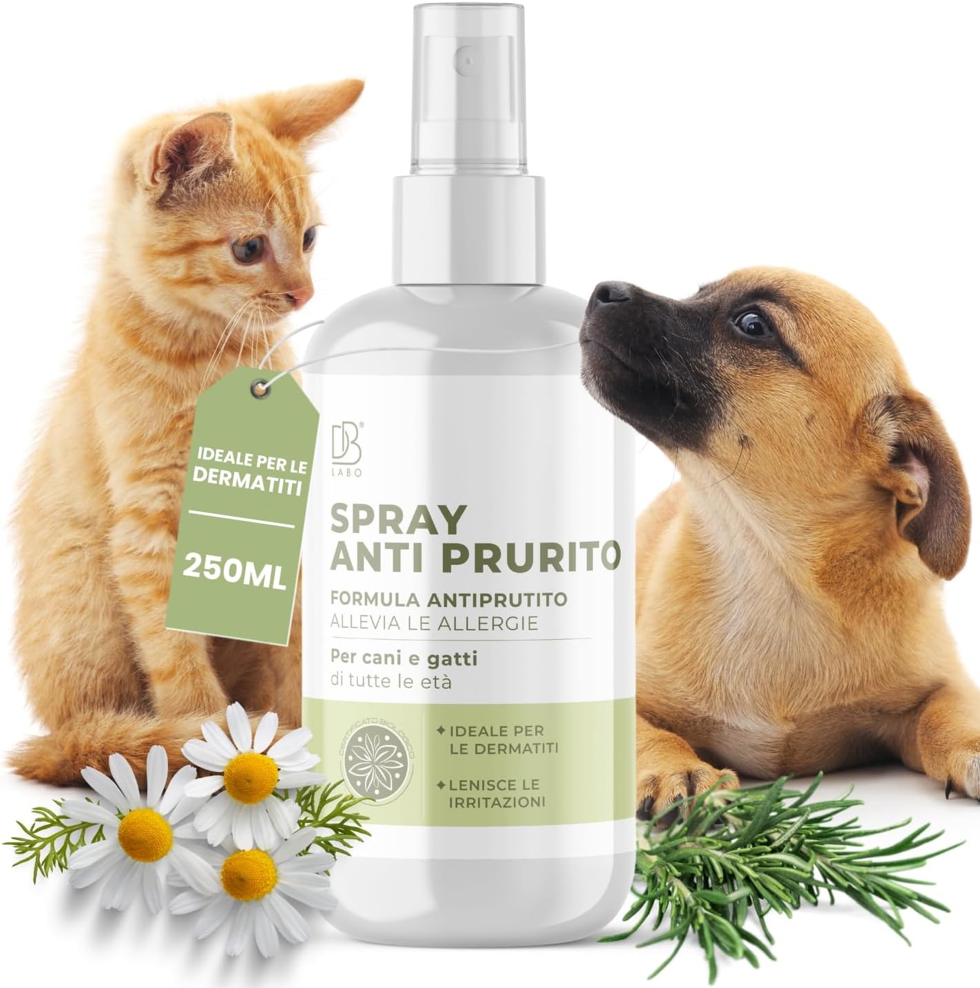 DBLabo Spray Antiprurito per Cani e Gatti 250 ml: sollievo naturale per pelle e irritazioni