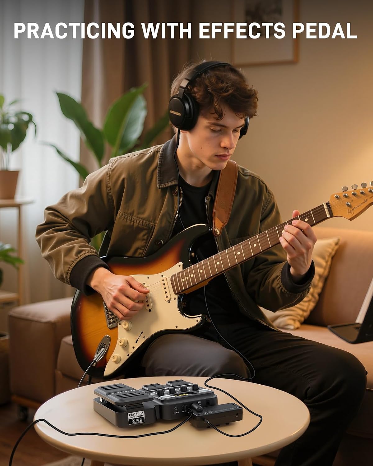 Detalle de Flatsons F1R Mini Guitar Headphone Amp with Distortion and 3.5mm AUX