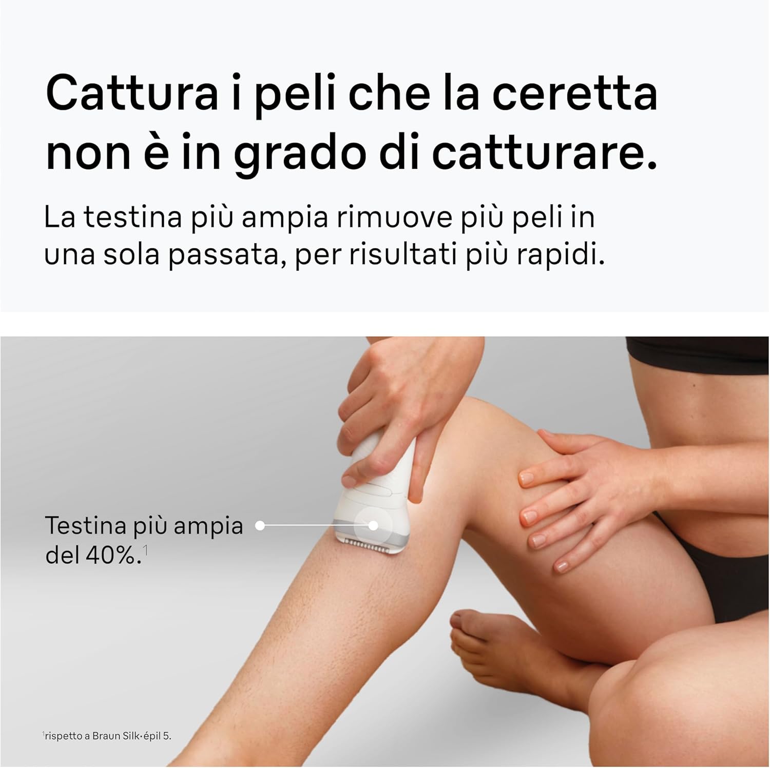 Thumbnail 2 de Braun Silk·épil 7 7-011 epilatore elettrico donna Wet & Dry con testina ampia e rasoio, argento