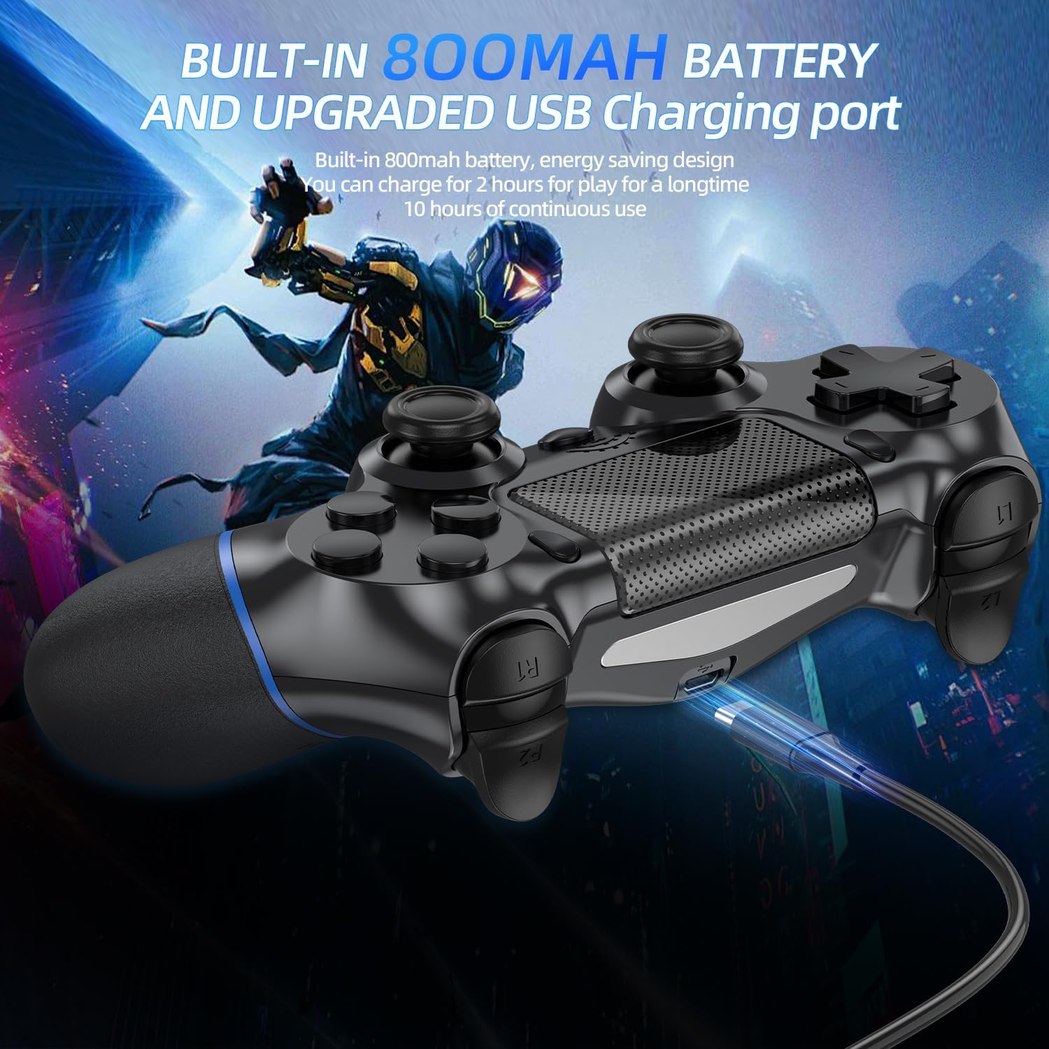 Thumbnail 3 de Turquvix Wireless Controller for PS4/Pro/Slim and PC with Audio Jack