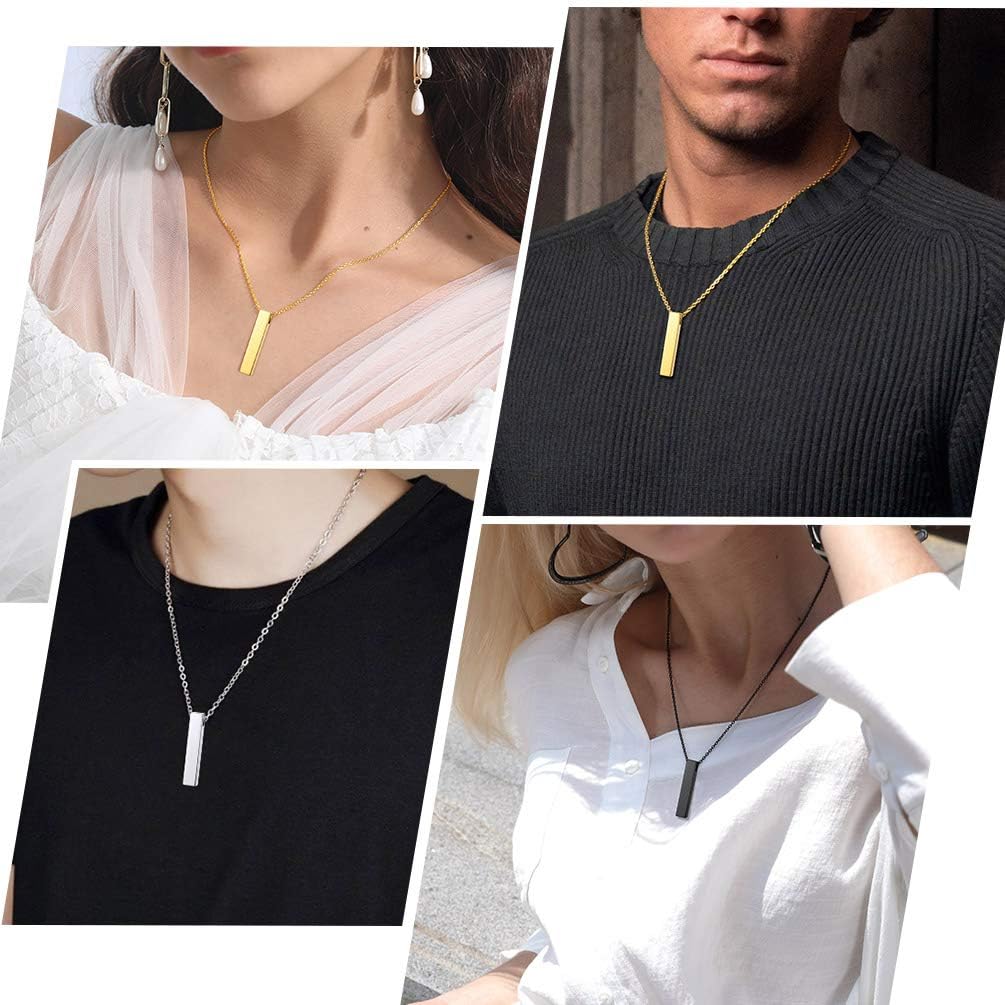 Detalle de PROSTEEL collana urna di ceneri con pendente a barra regolabile in acciaio 316L placcato oro