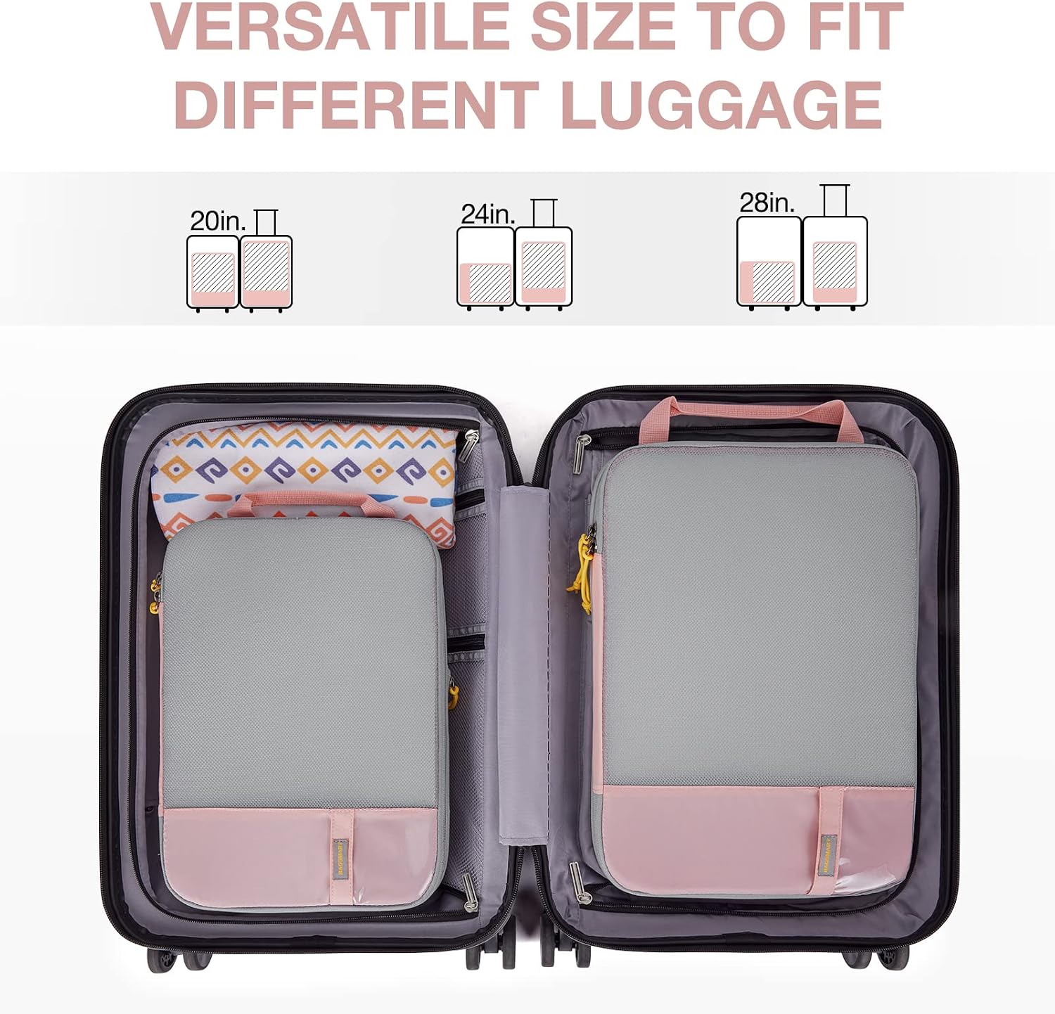 Thumbnail 2 de BAGSMART Compression Packing Cubes (2-Pack) for Suitcases & Backpacks – Pink