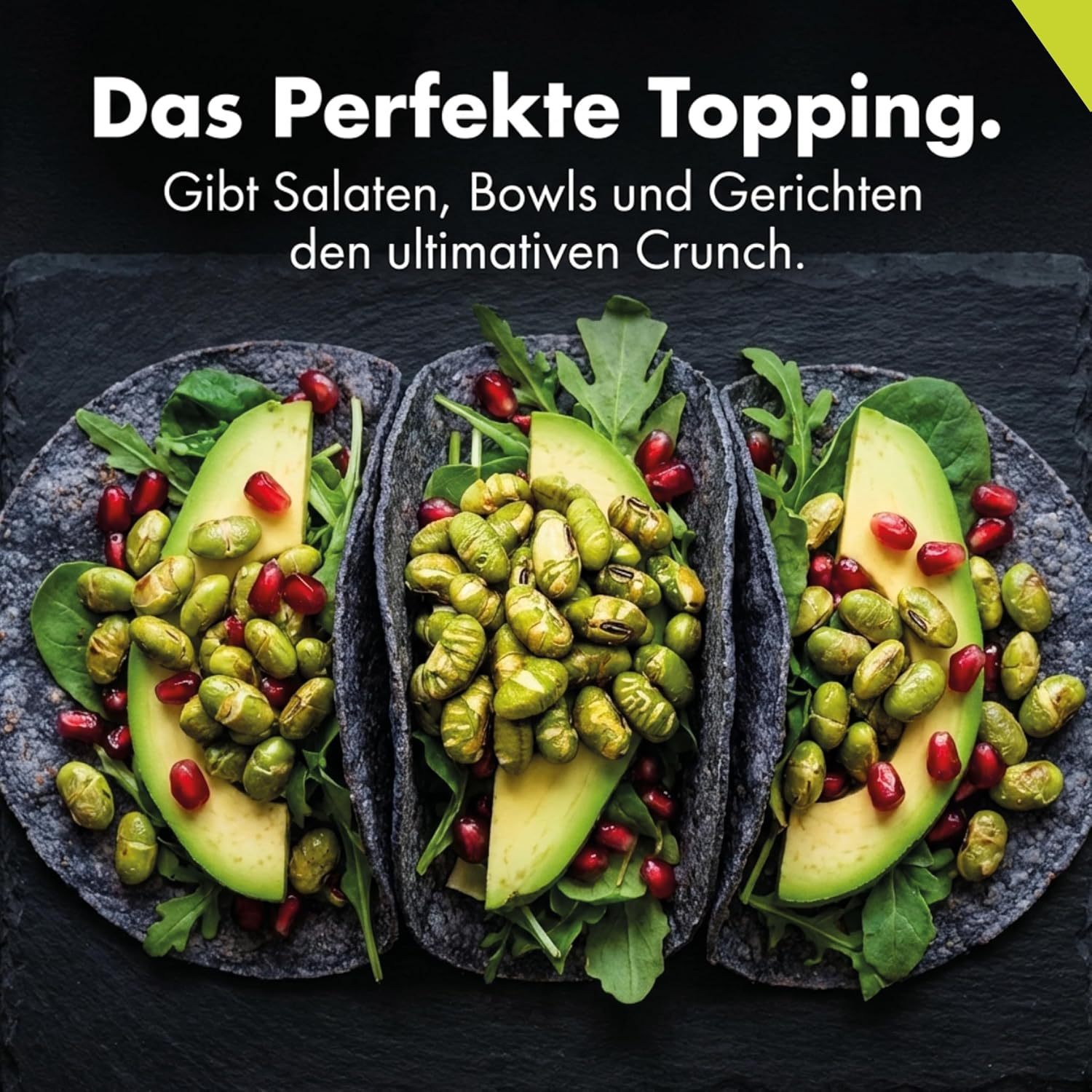 Detalle de Mandoi Edamame Bohnen 500 g – Geröstet, leicht gesalzen, 43% Protein, vegan