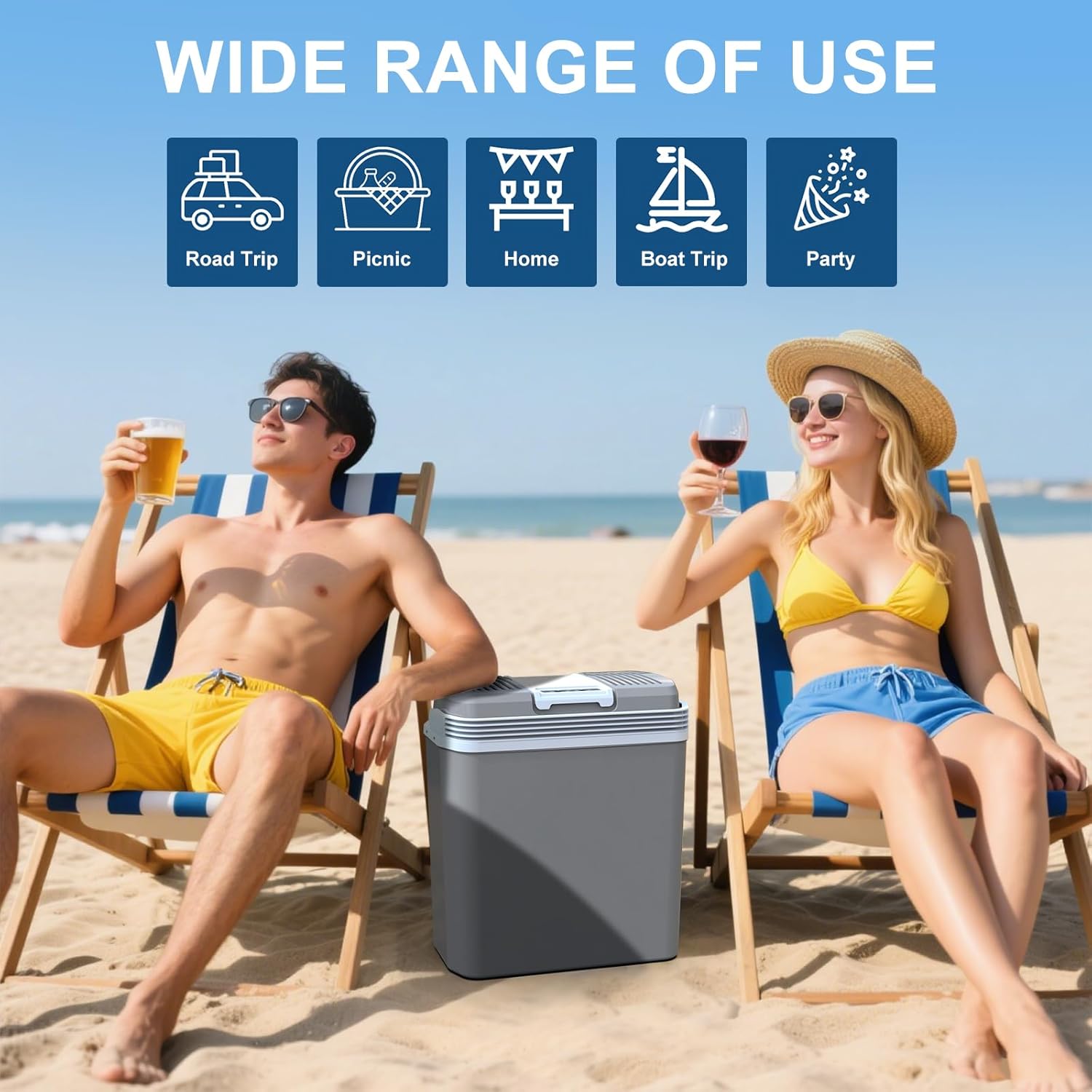 Detalle de Puremy 24 Liter Kühlbox – 2 in 1 Kühl- und Wärmfunktion für Auto & Zuhause (12V/230V)