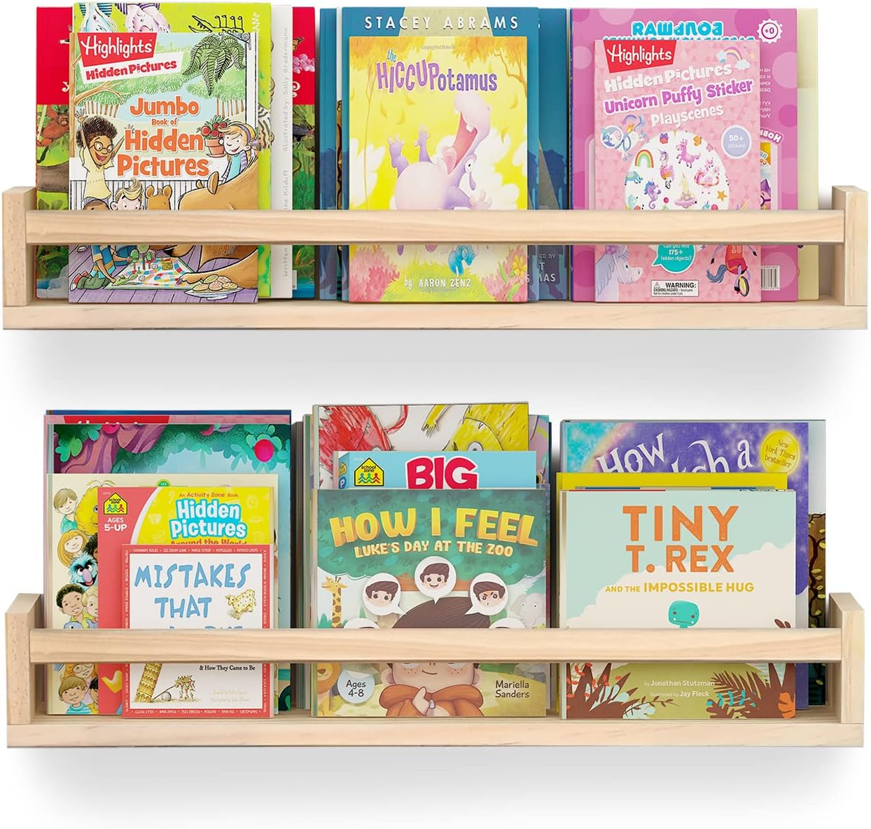 Detalle de Bidami NURSERY SHELVE 24-Inch Pine Nursery Bookshelves, Set of 2