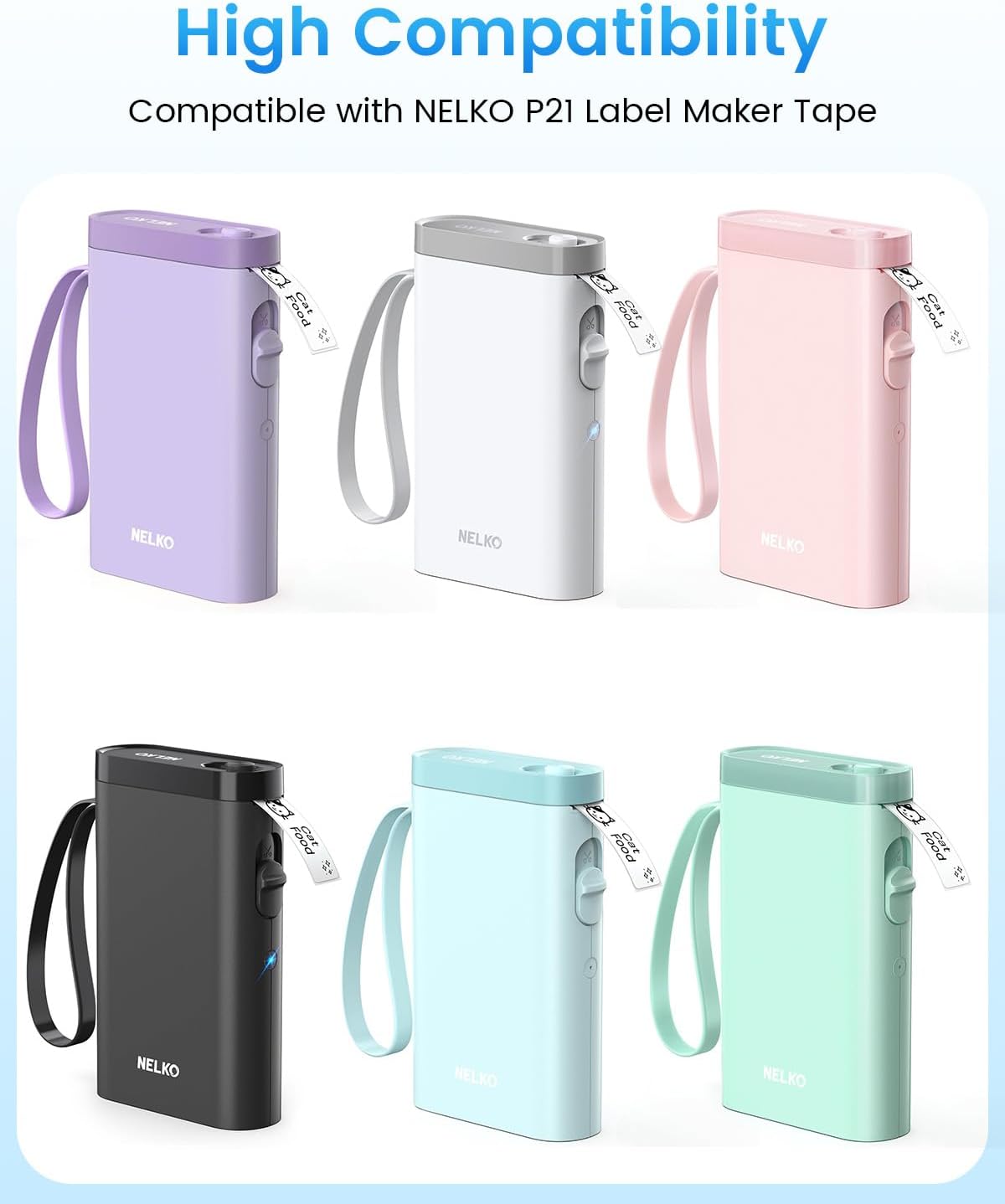 Thumbnail 2 de 6 Rollen Nelko P21 kompatible Label Maker Tape 14x40 mm, 180 Etiketten pro Rolle