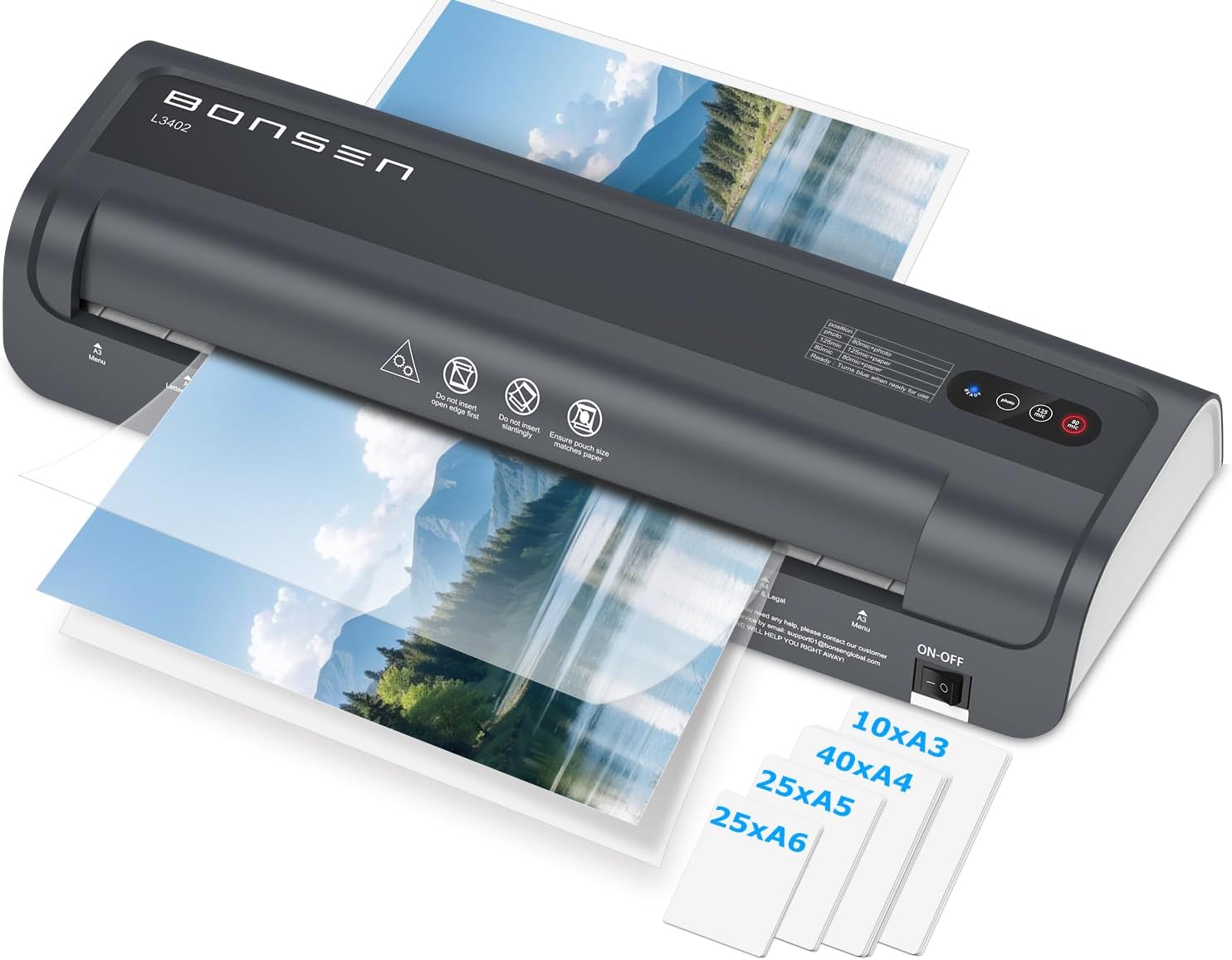Detalle de BONSEN L3402 A3 Laminator 125mic