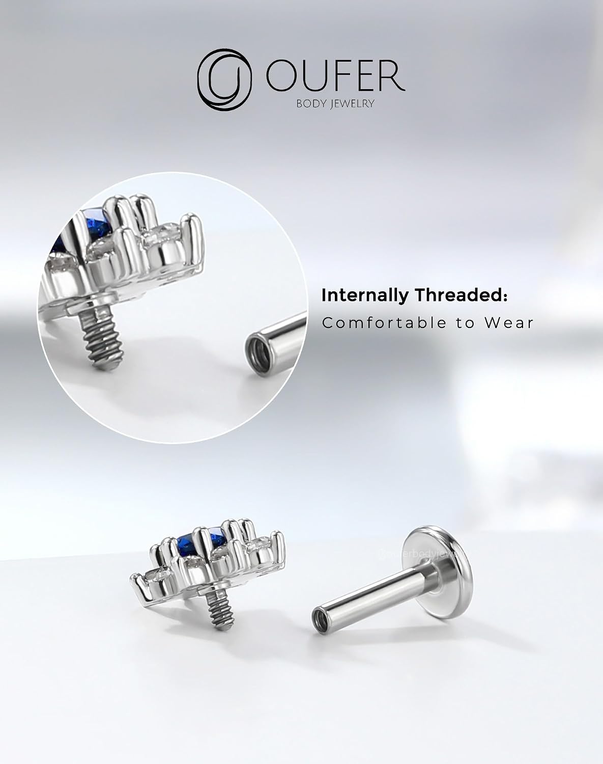 Thumbnail 3 de OUFER 16G Helix piercing 316L CZ Blu