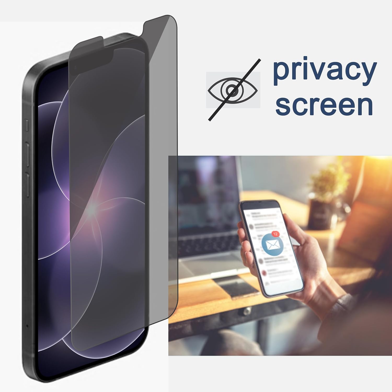 Detalle 2 de Ailun Privacy Screen Protector 2 Pack 6.1 Inch