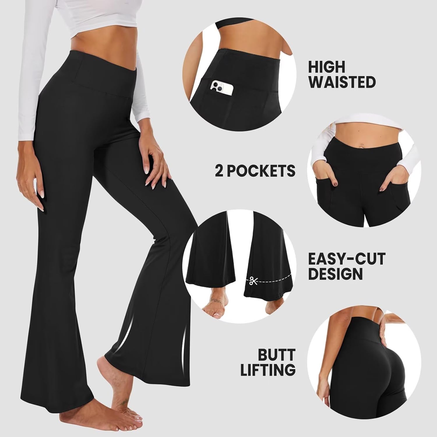 Detalle de TNNZEET flared leggings 5.3 inch high waist