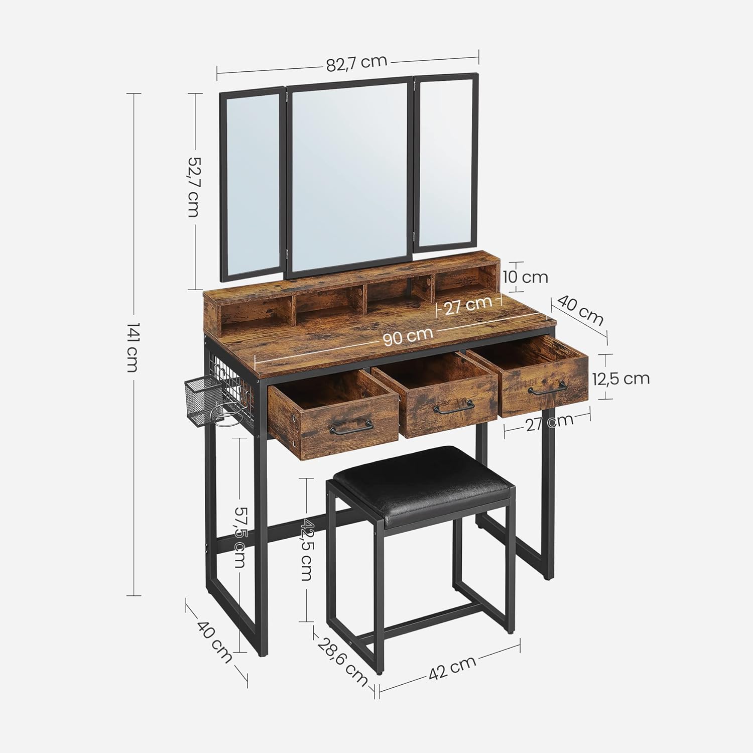 Detalle 1 de RV T004B01 dressing table with mirror