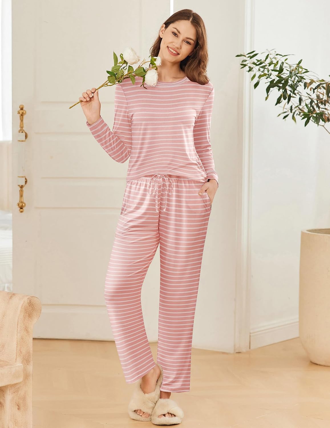 Detalle 2 de Ekouaer Women's Pajama Set, 2-Pack