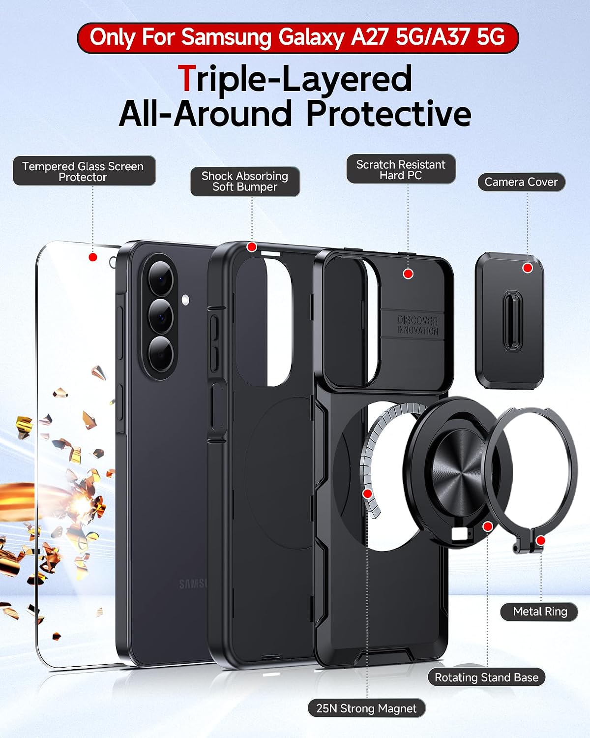 Detalle de LeYi Phone Case for Galaxy A37/A27
