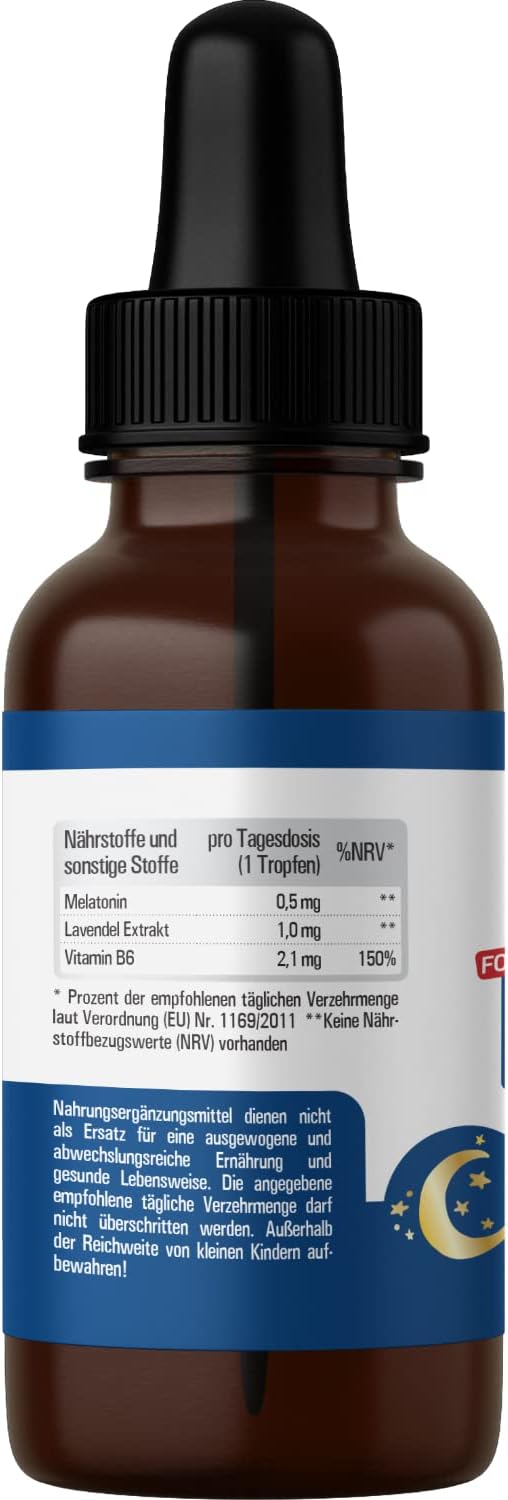 Detalle 2 de Vihado Melatonin Tropfen 1000 Nächte Forte – hochdosiert, schnell einziehend, Kirschgeschmack, 50 ml
