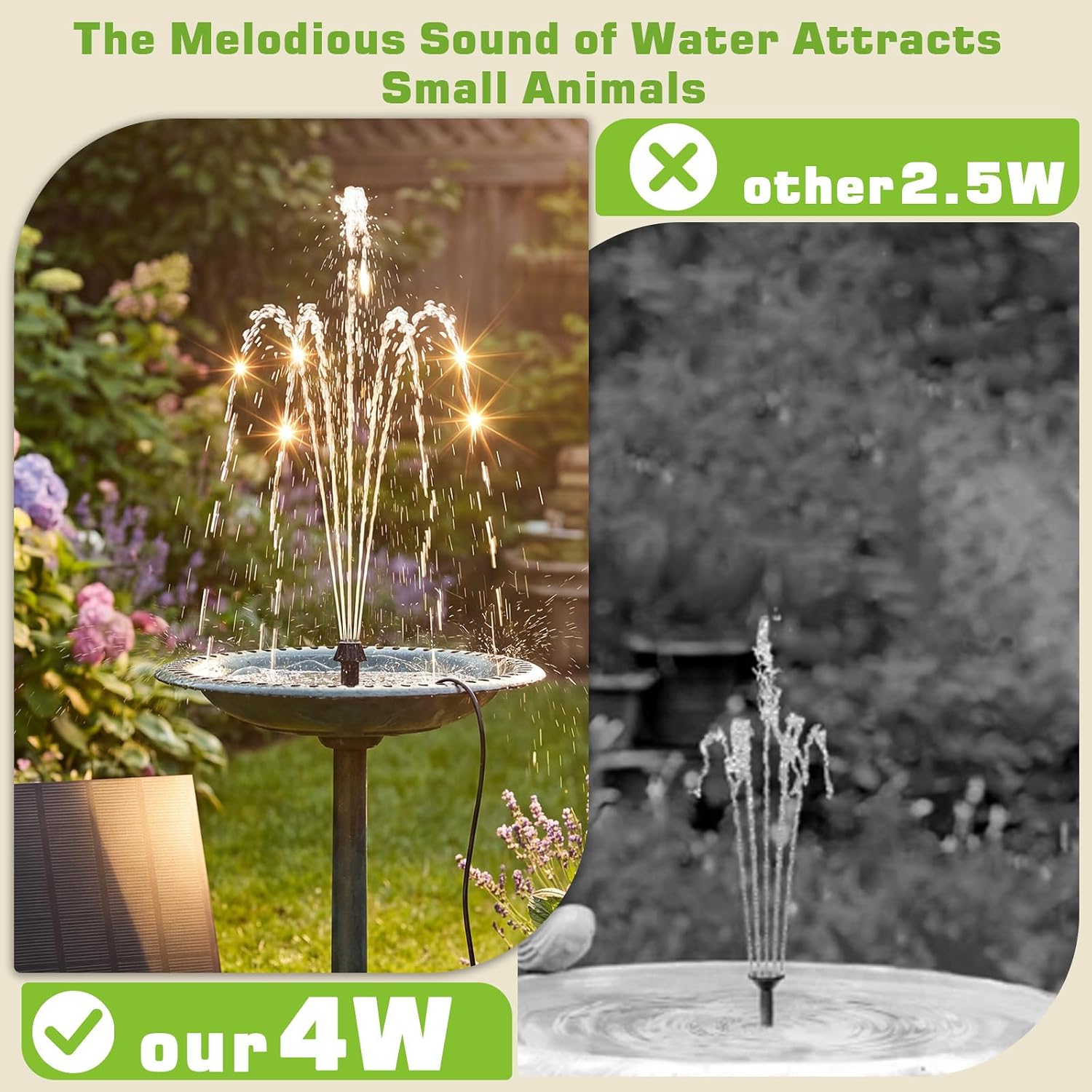 Detalle de AISITIN 4W Solar Fountain Pump – High-Efficiency, Flexible DIY Water Feature