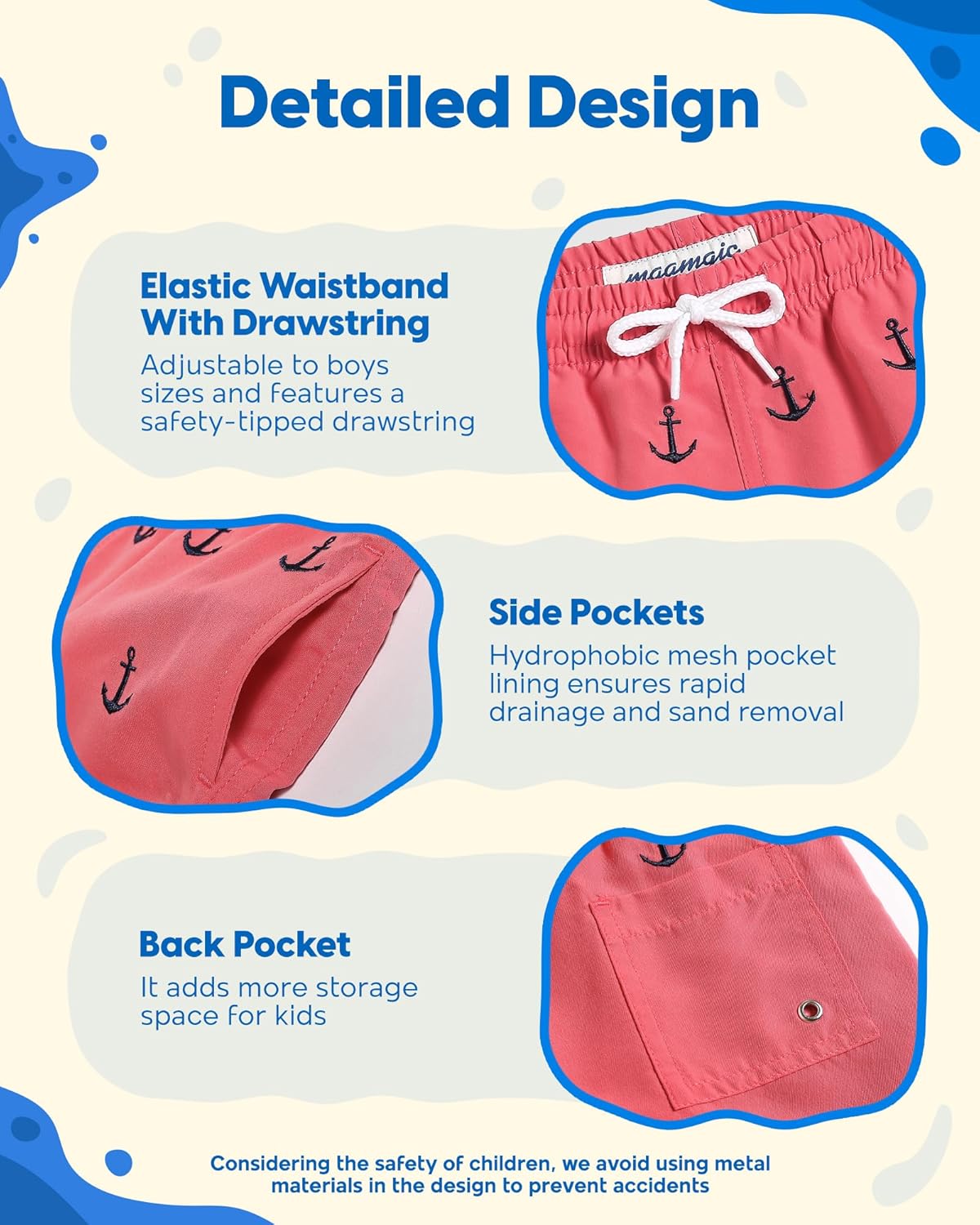 Thumbnail 4 de maamgic Boys Swim Trunks: Versatile Toddler & Youth Swimwear With Quick-Dry Comfort