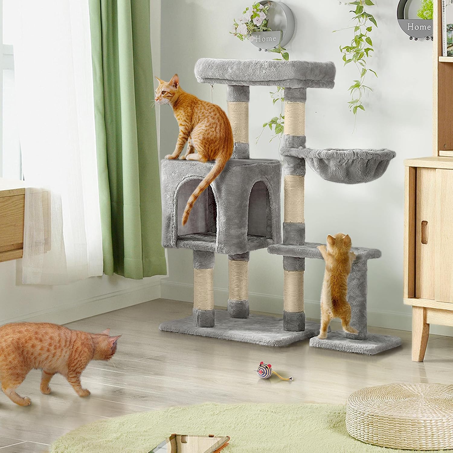 Detalle 2 de Yaheetech 96cm cat tree tower with condo 🐱
