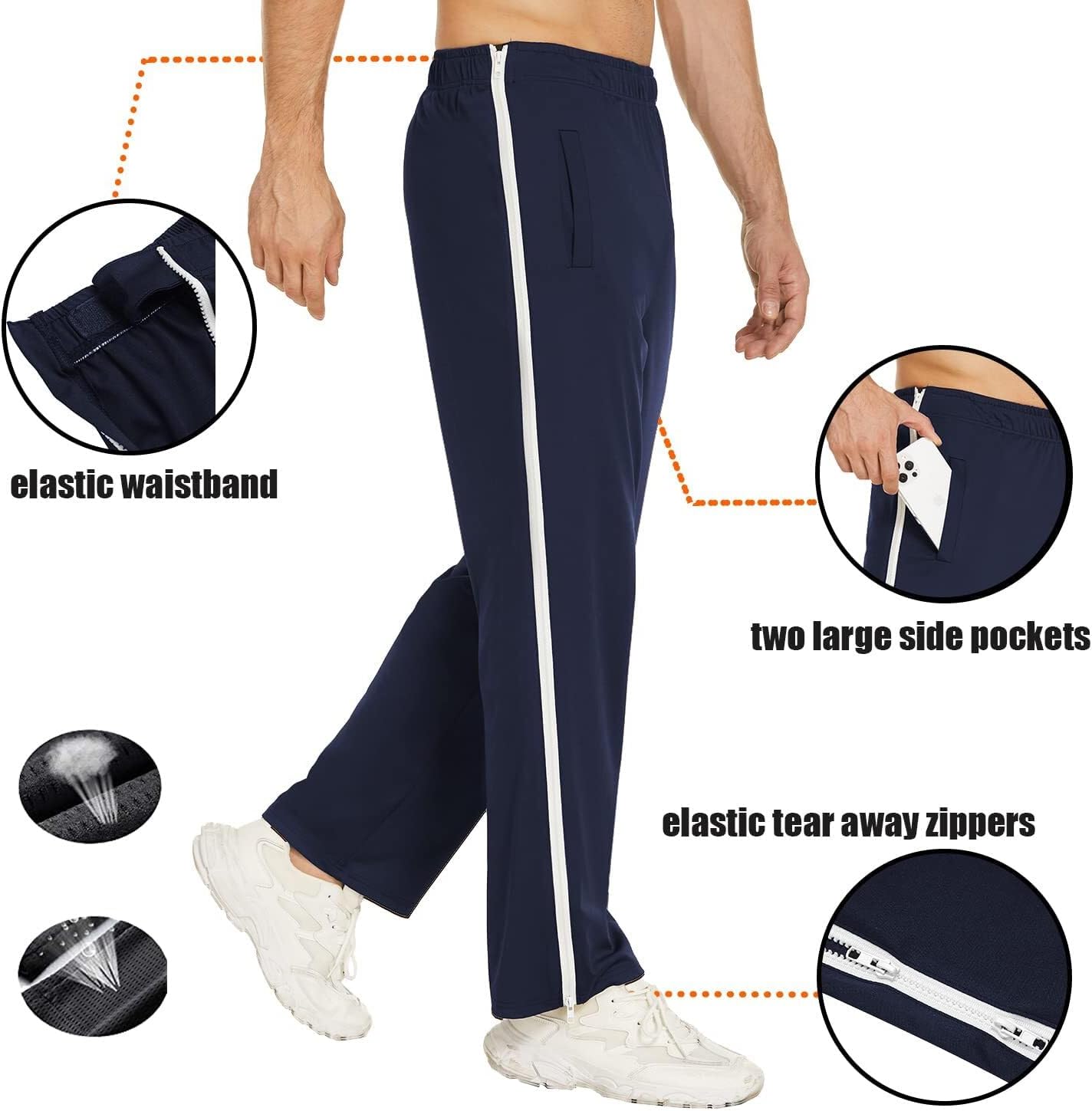 Detalle de Pinspark Pantaloni Riabilitazione con Cerniera