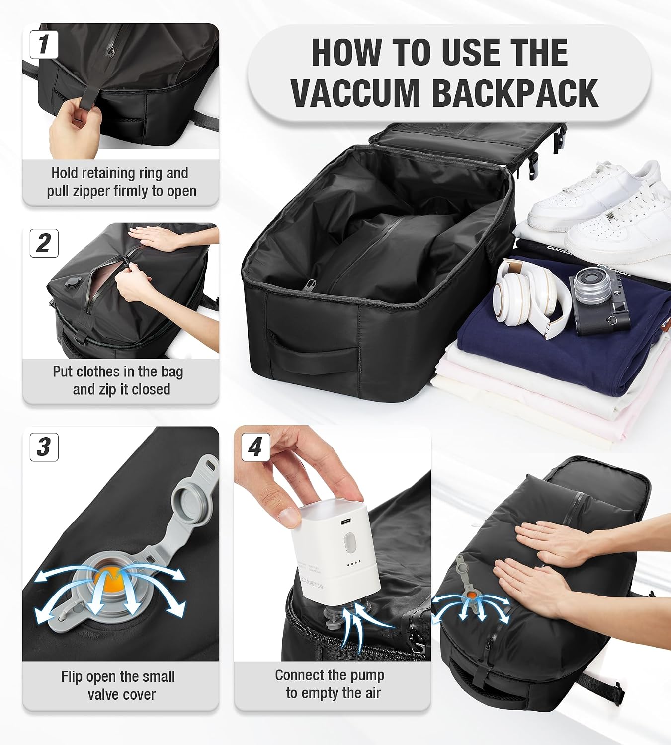 Thumbnail 2 de VECAVE Vacuum Travel Backpack Garment Bag Large Suit Bag for Travel