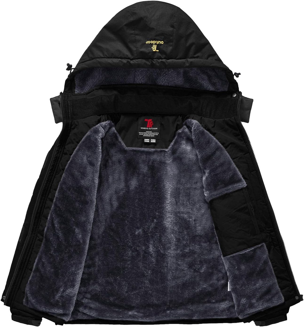 Detalle de JHMORP Women's Winter Ski Jacket with Waterproof Shell and Fleece Lining