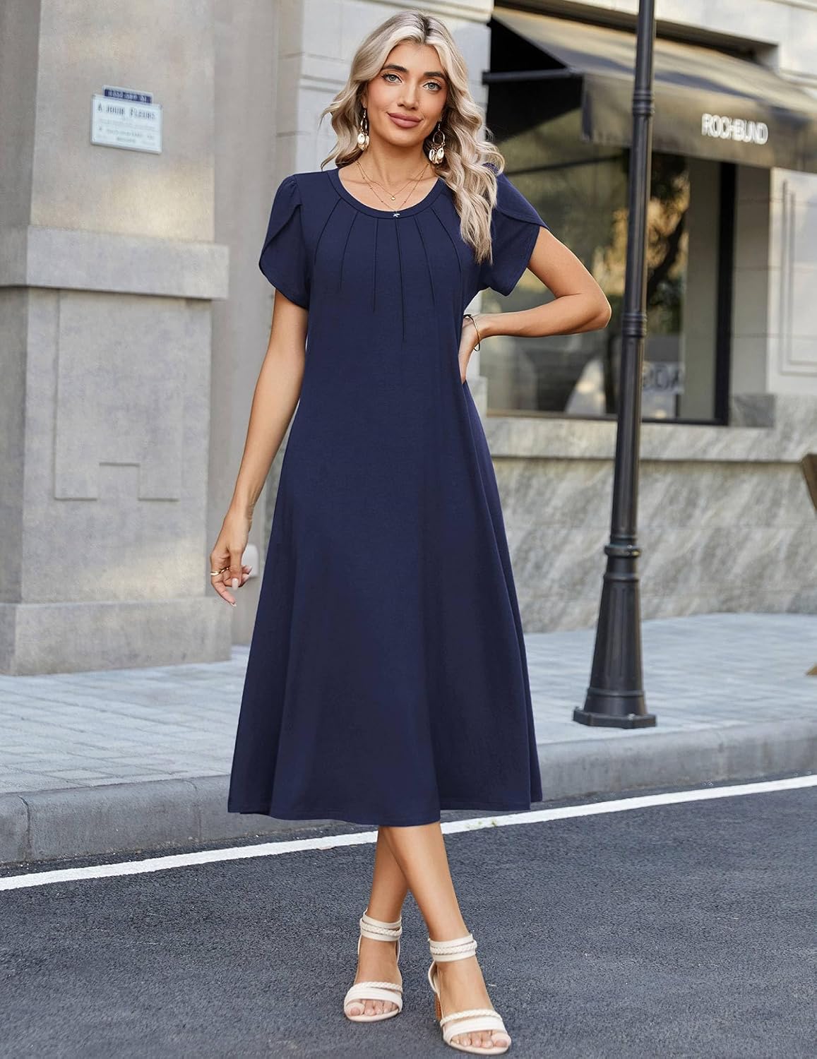 Thumbnail 1 de Zeagoo Robe d'été élégante pour femme – robe midi bohème à poches