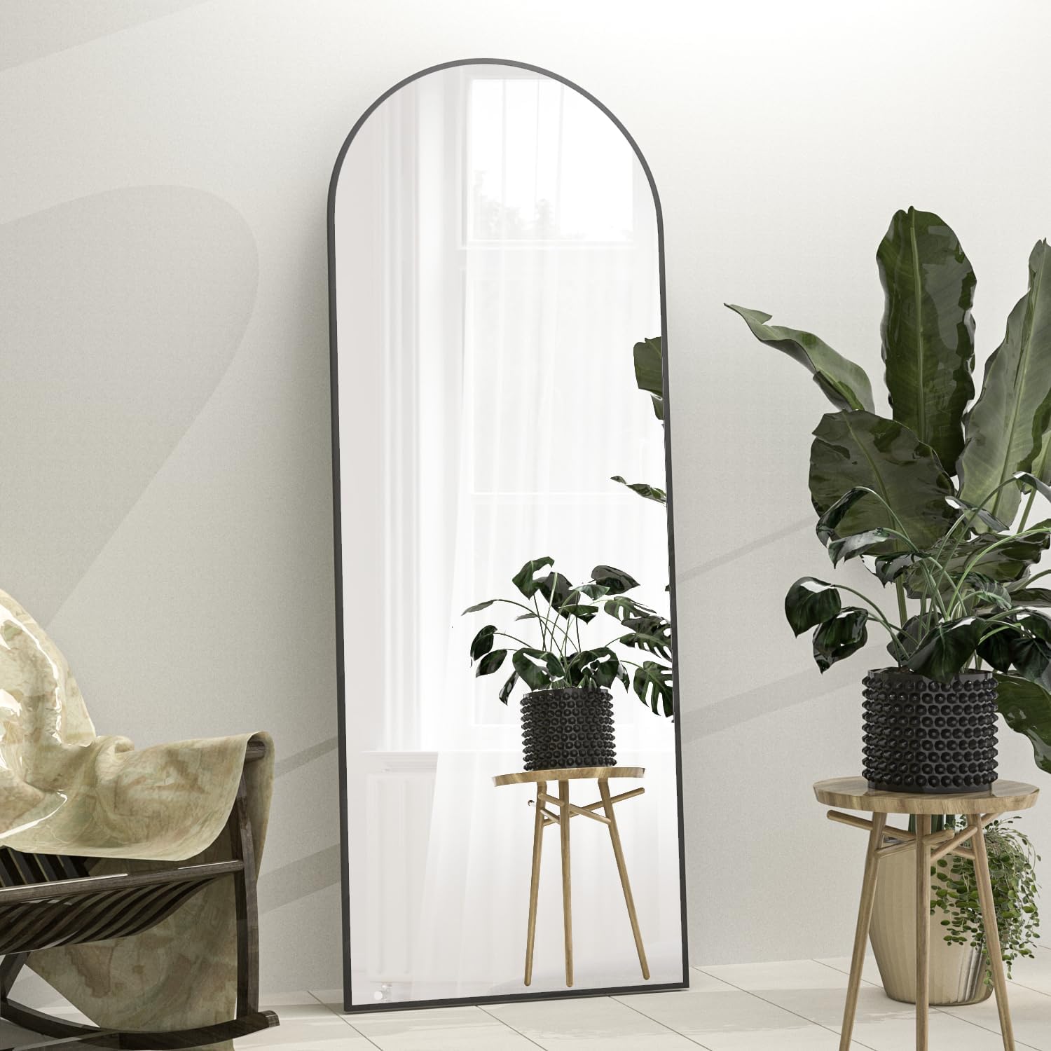 Thumbnail 1 de NEUWEABY Arched Floor Mirror, 64 × 21 in