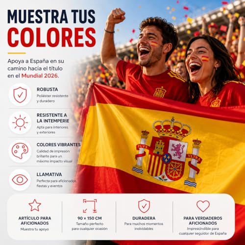 Thumbnail 6 de Bandera España – Mundial 2026 (90x150 cm) de TK Gruppe Timo Klingler