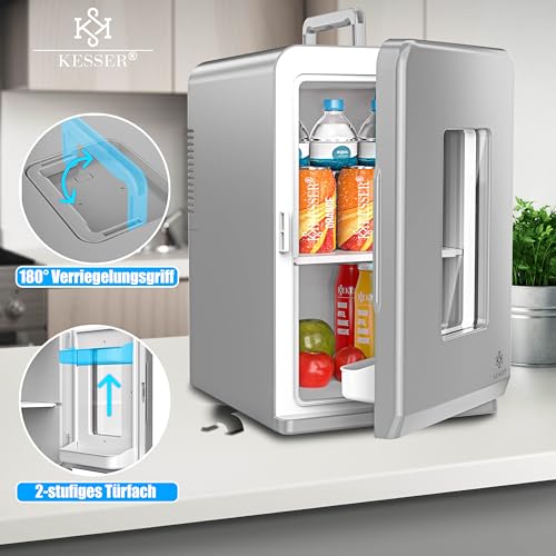 Detalle de KESSER Mini réfrigérateur 2 en 1 15 L – Glacière portable avec chauffage et alimentation AC/DC