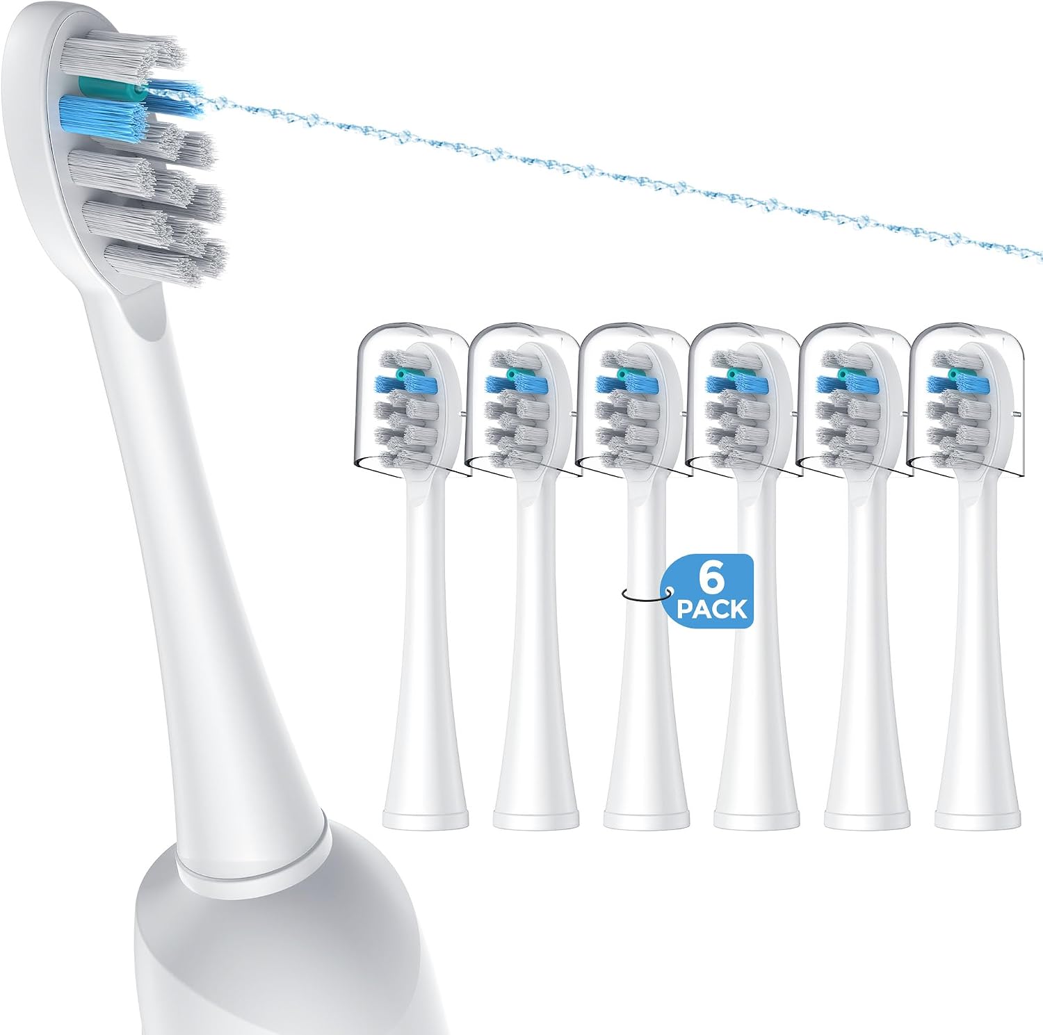 Detalle de FitMount 6-Pack Toothbrush Heads for WaterPik 🦷