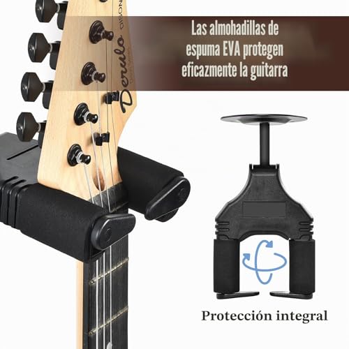 Detalle 2 de OTraki Colgador de Guitarra para Pared con Bloqueo Automático | Soporte duradero para Guitarra, Bajo, Mandolina y Violín