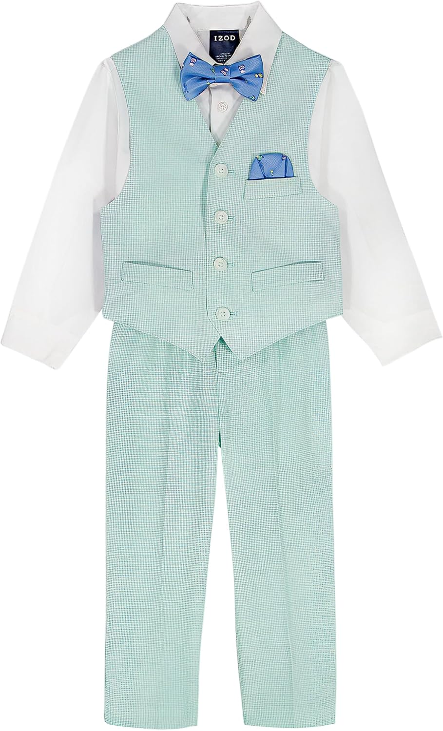 Thumbnail 6 de IZOD Boys' 4-Piece Formal Dress Up Suit Set: Vest, Pants, Collared Shirt, and Tie