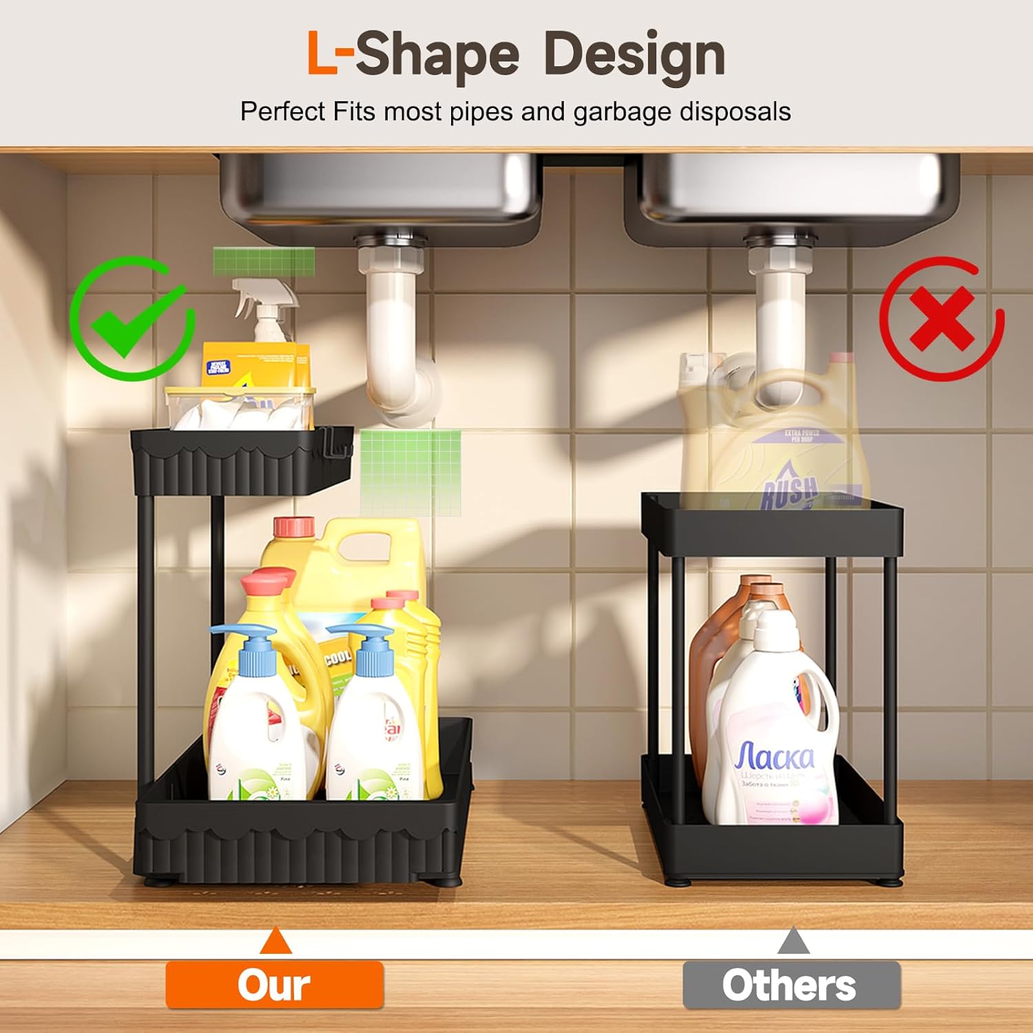 Thumbnail 1 de Sevenblue 2025 L-Shaped Pull Out Under-Sink Organizer