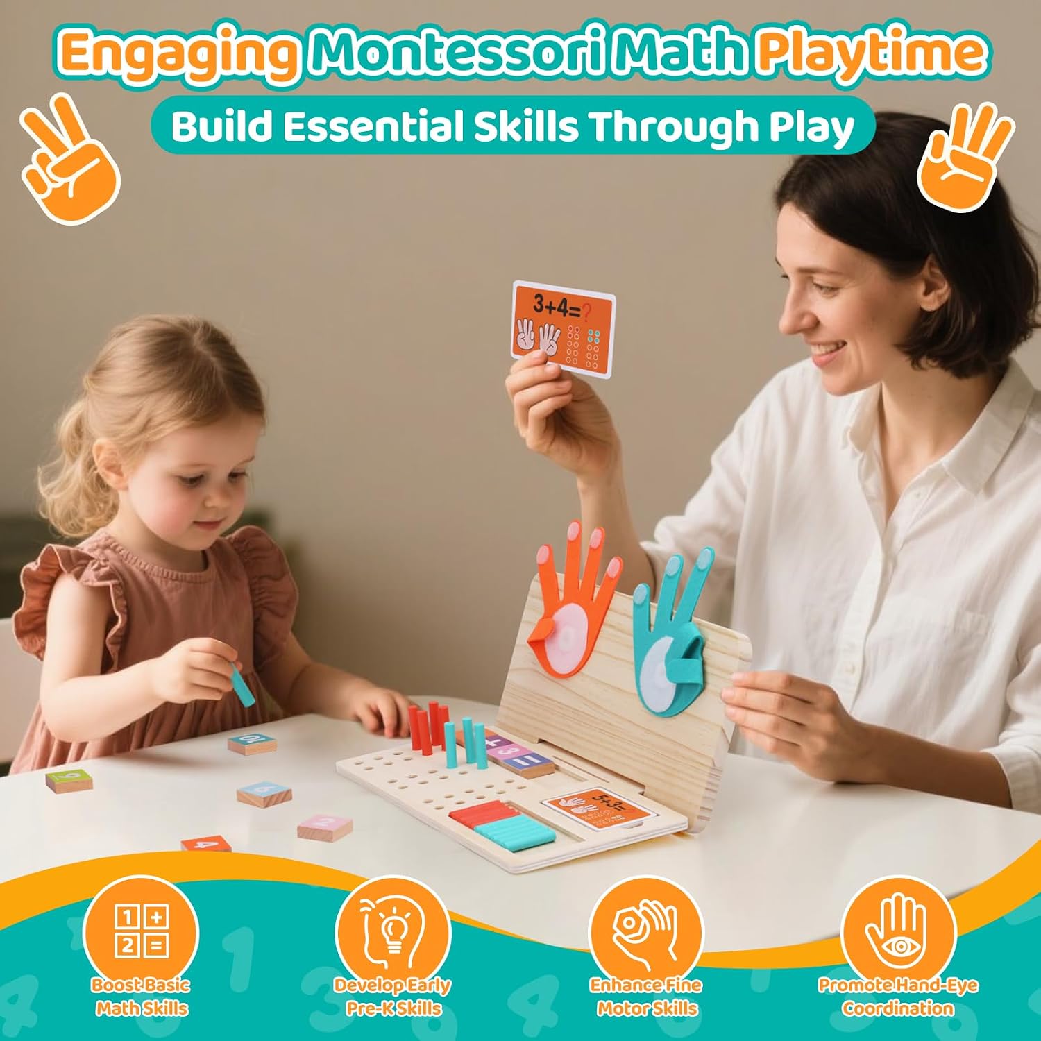 Detalle de Montessori Math Learning Toy 20 sticks