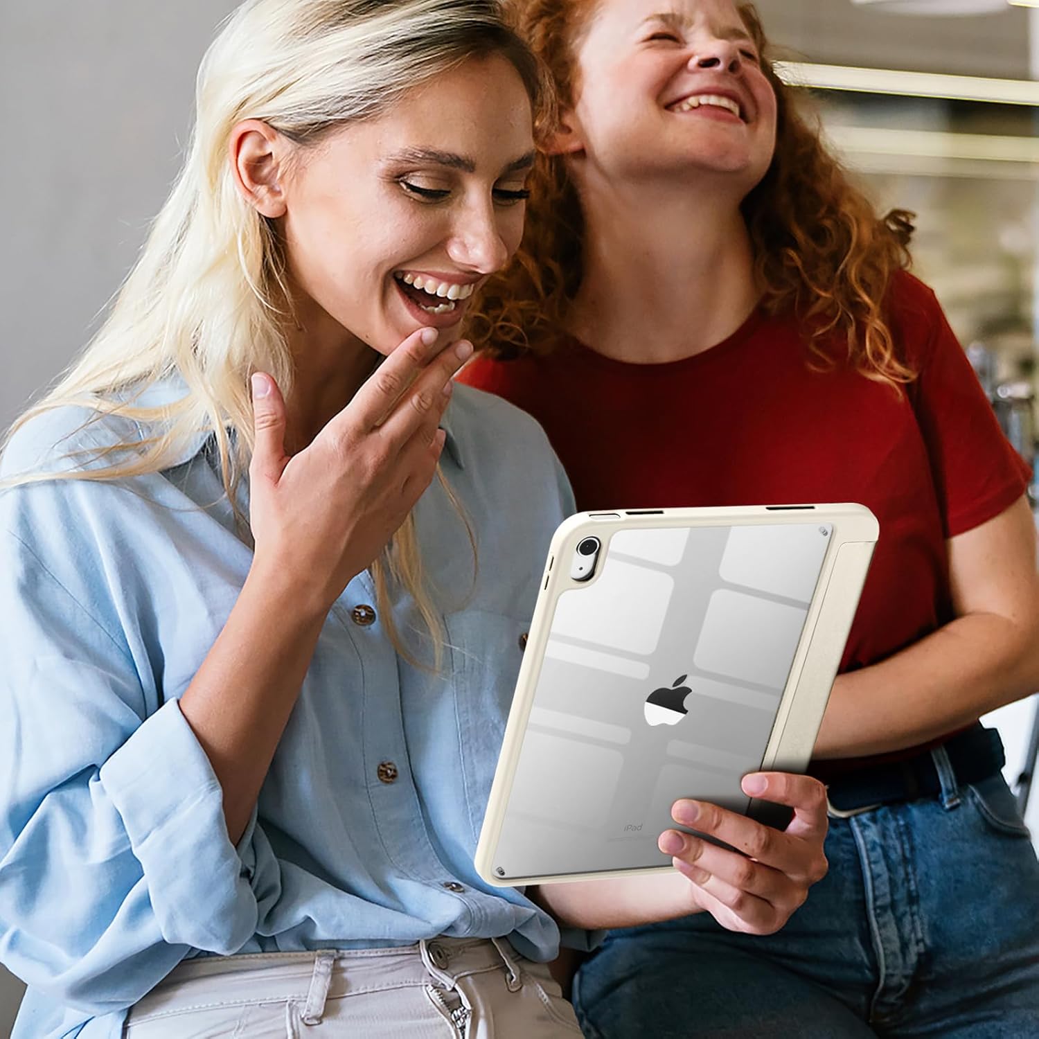 Thumbnail 5 de Vobafe Hülle für iPad A16 11. Generation / iPad 10. Generation mit Stifthalter – Clear Rückseite, Starthilfe für Touch ID & Auto Sleep/Wake