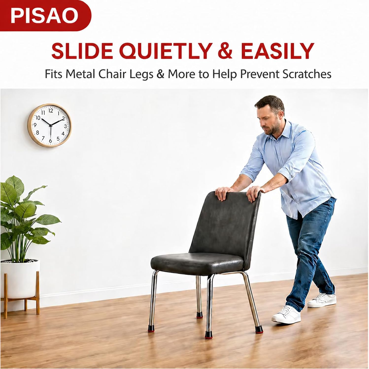 Thumbnail 5 de PISAO 001 Silicone Chair Leg Protectors with Wrapped Felt Bottom, 24-Pack