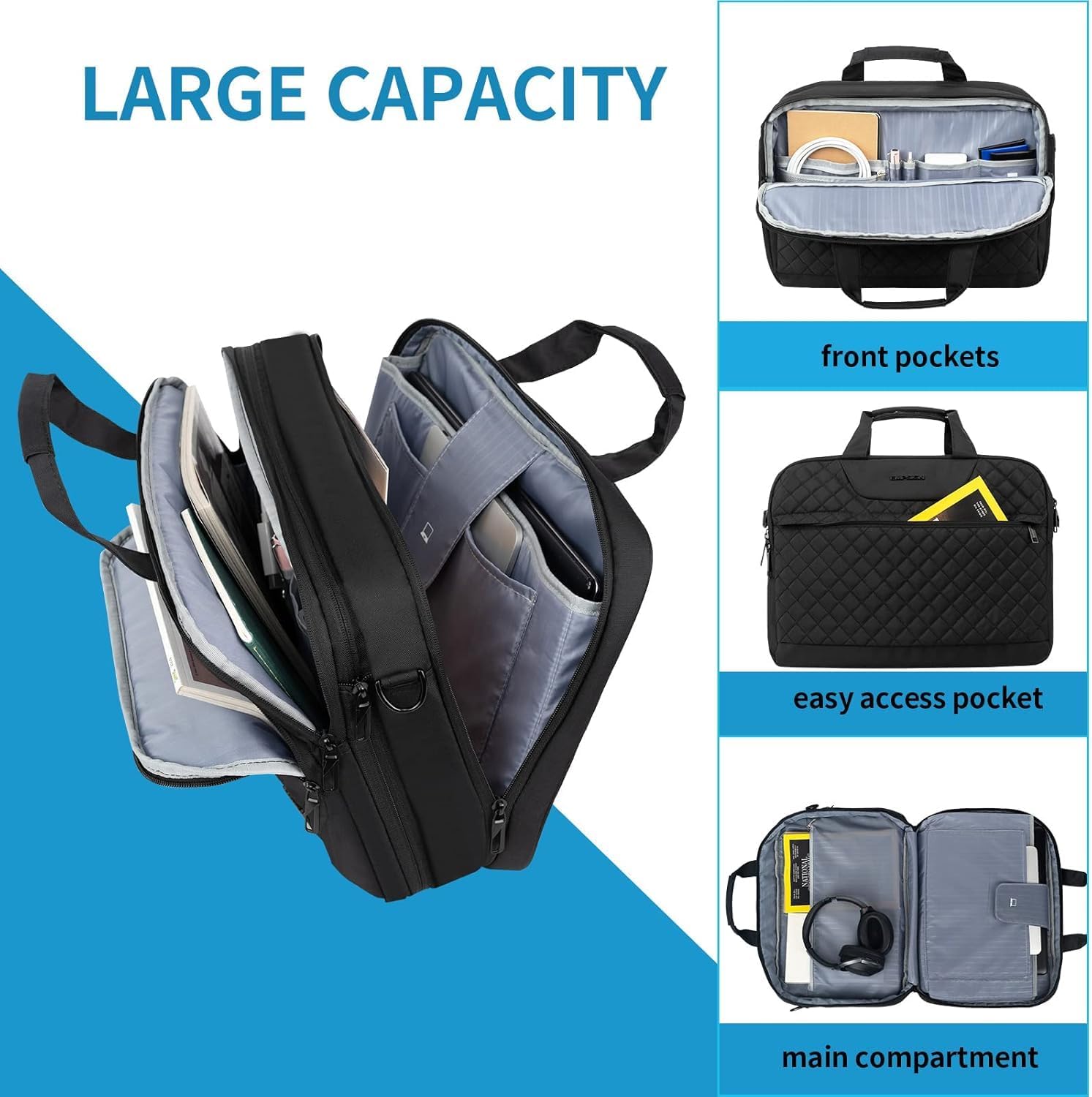 Thumbnail 4 de EMPSIGN Laptop-Tasche 17 Zoll – wasserdicht, erweiterbar, mit RFID-Schutz und Schultergurt