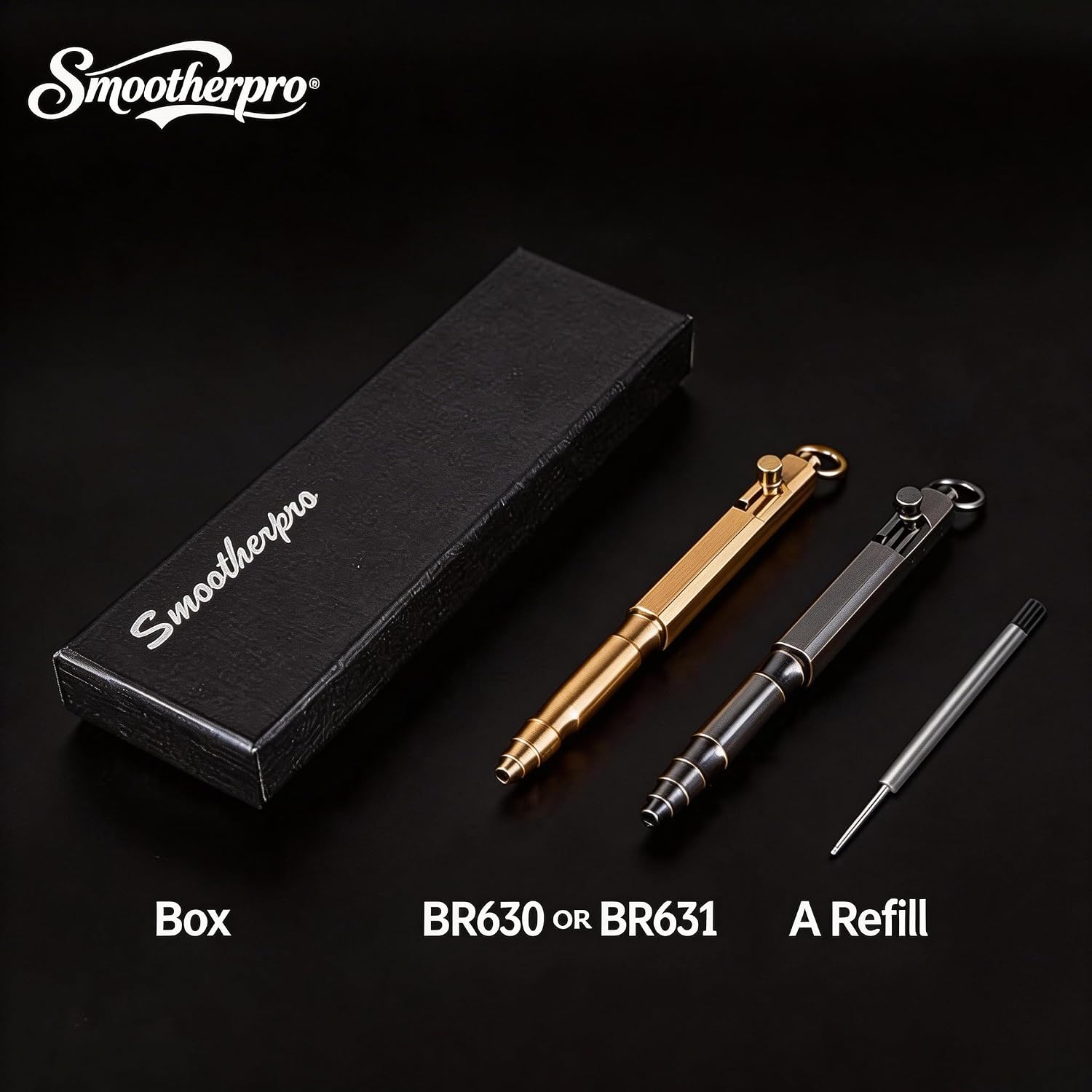 Detalle 2 de SMOOTHERPRO BR631 balpen van massief messing, brons, fijne punt 0,5 mm