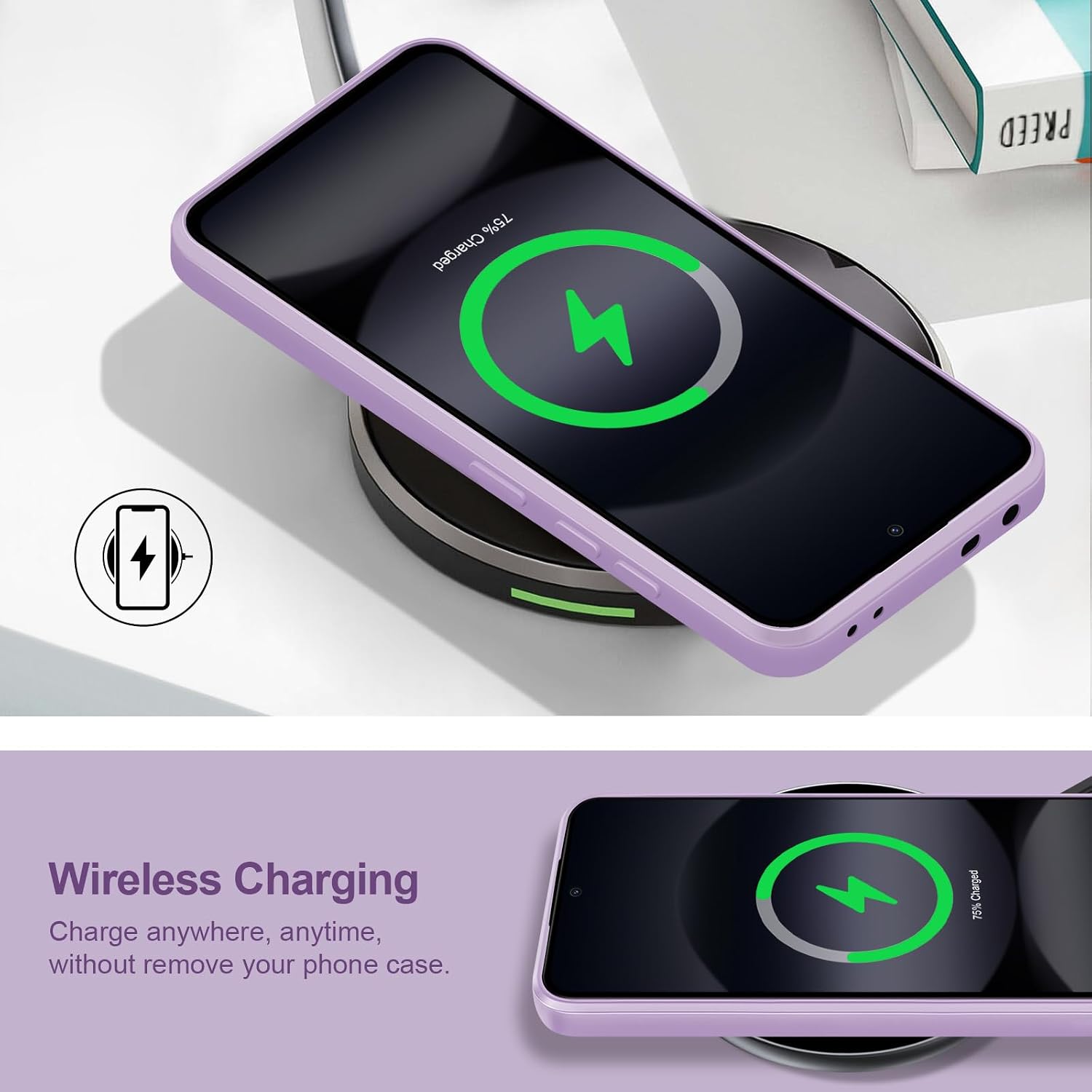 Thumbnail 6 de Btstring Hülle für Xiaomi Redmi Note 14 5G – Hochwertiges Seidenweiches Silikoncase (Helles Lila)