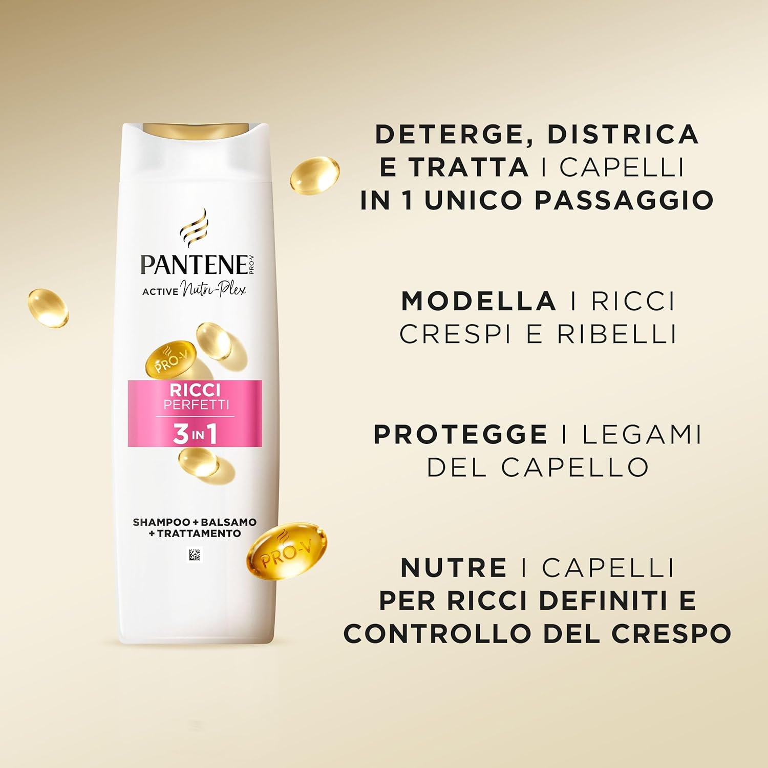 Thumbnail 2 de Pantene PRO-V Ricci Perfetti Shampoo + Balsamo + Trattamento 3 in 1 Active Nutri-Plex 6×300 ml