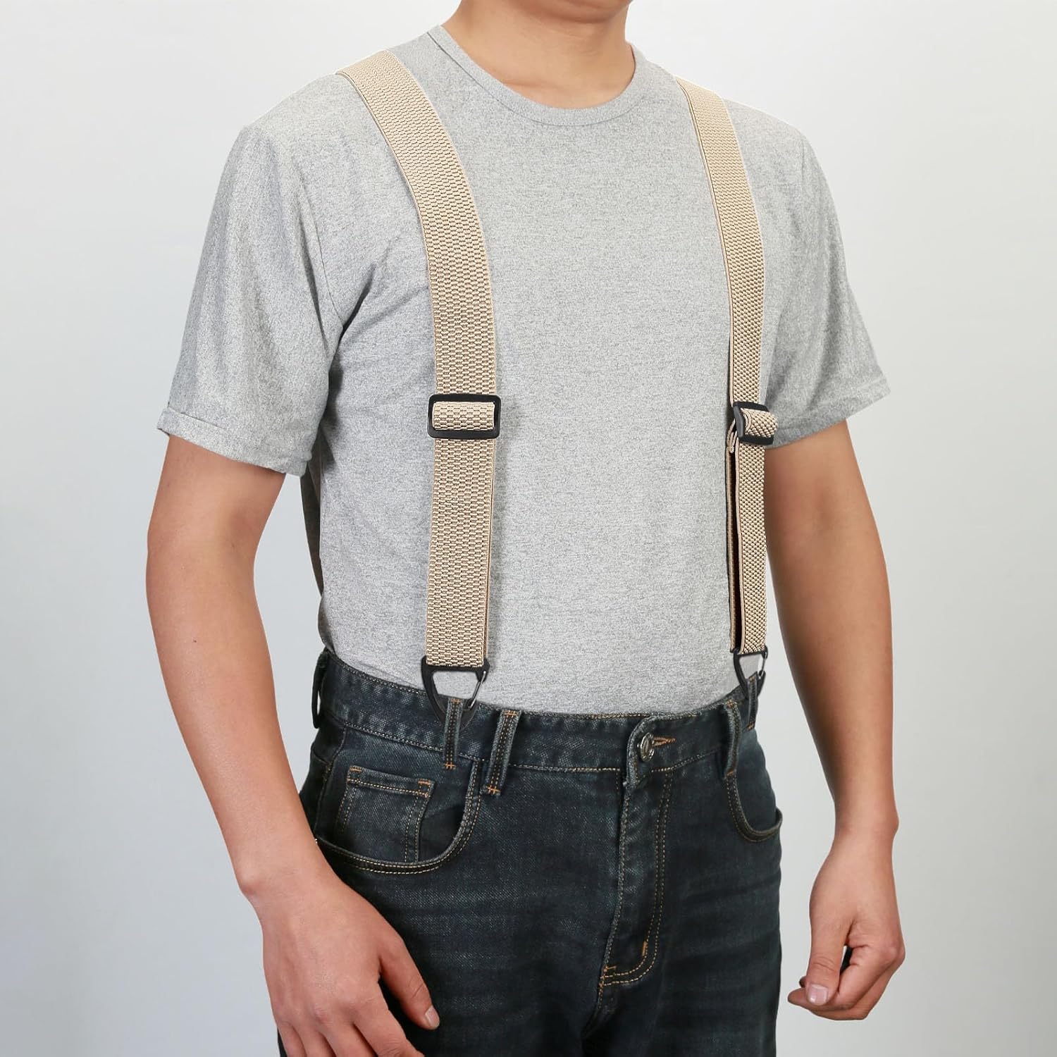 Detalle de Mens Braces for Trousers 40mm Wide – Adjustable Elastic Heavy Duty Suspenders with 3 Snap Loop